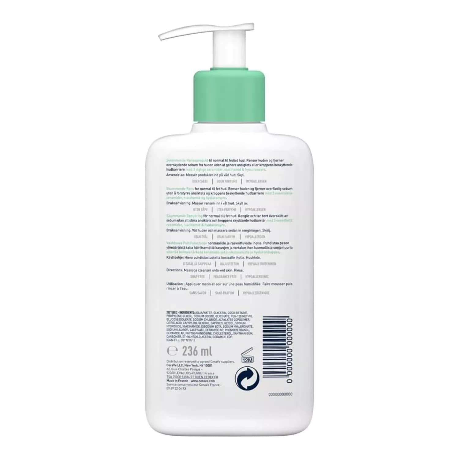Cerave Foaming cleanser Normal to Oily Skin 236ml