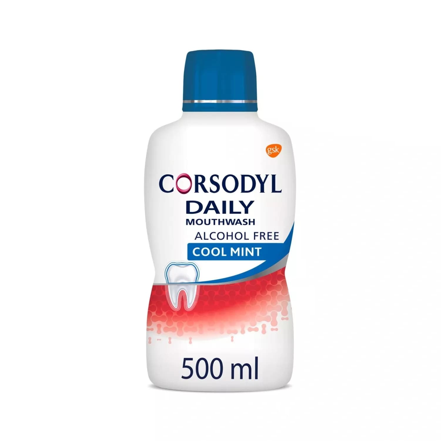 Corsodyl Daily Gum Care Mouthwash Cool Mint 500ml - Pack of 2