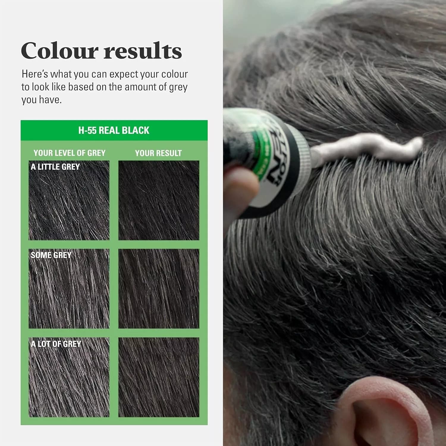 Just For Men Original Formula Real Black Hair Dye, H-55 Real Black