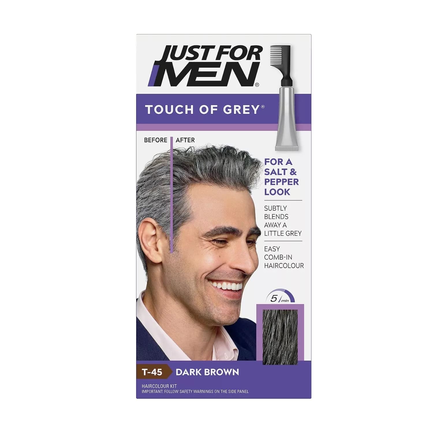 Just For Men Touch of Grey Hair Dye T-45 Dark Brown 35G