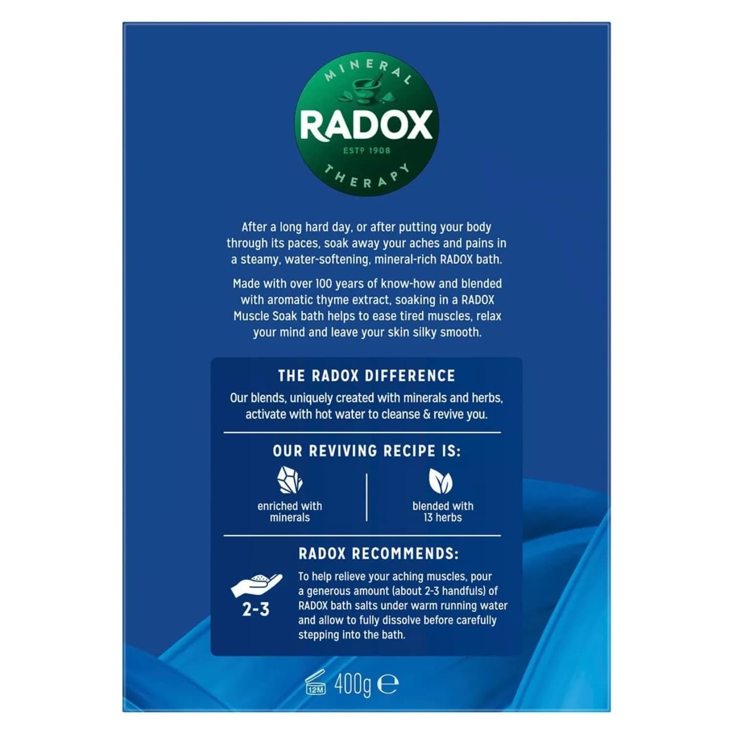 Radox Mineral Therapy Muscle Soak Bath 400g