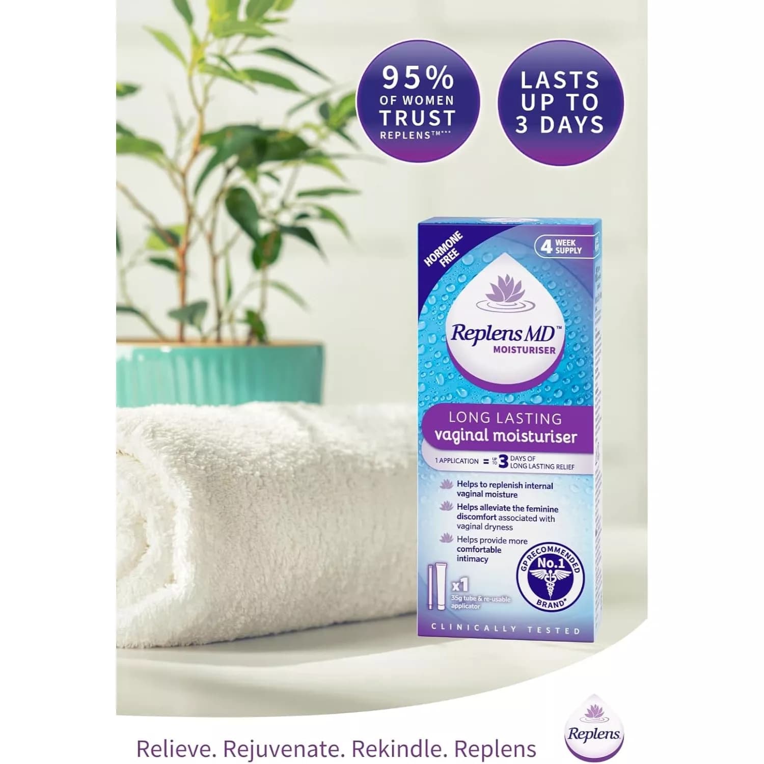 Replens MD Longer Lasting Vaginal Moisturiser - (35g)