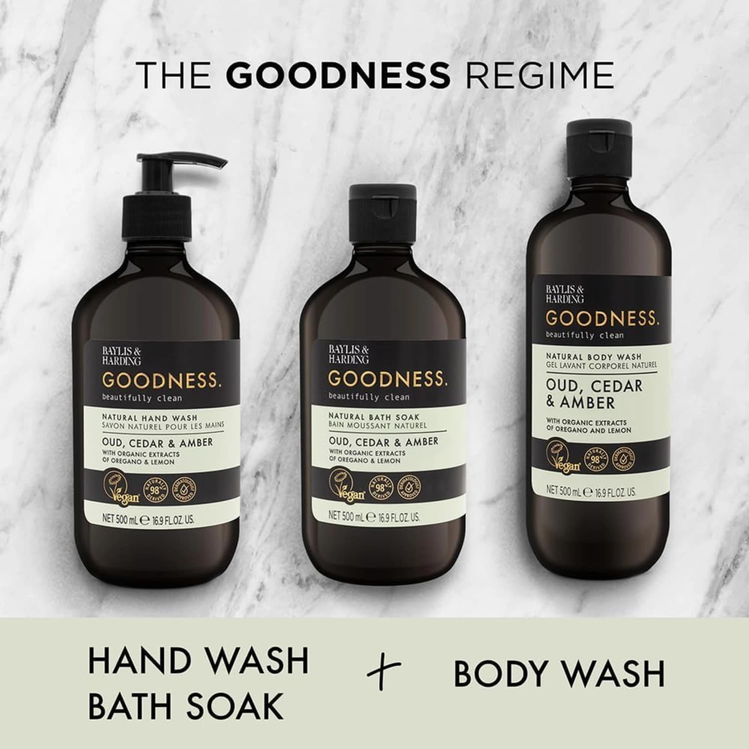Baylis & Harding Goodness Oud, Cedar & Amber Body Wash 500ml