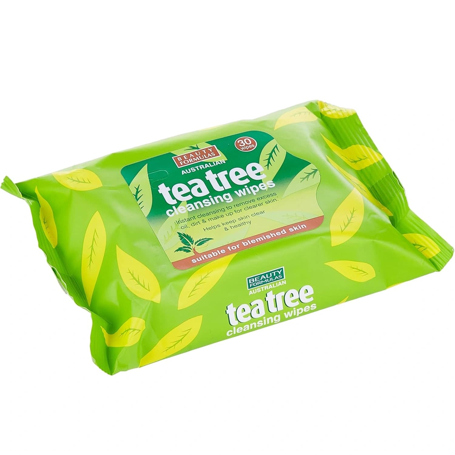 3x Beauty Formulas Tea Tree Cleansing Wipes 30 Count