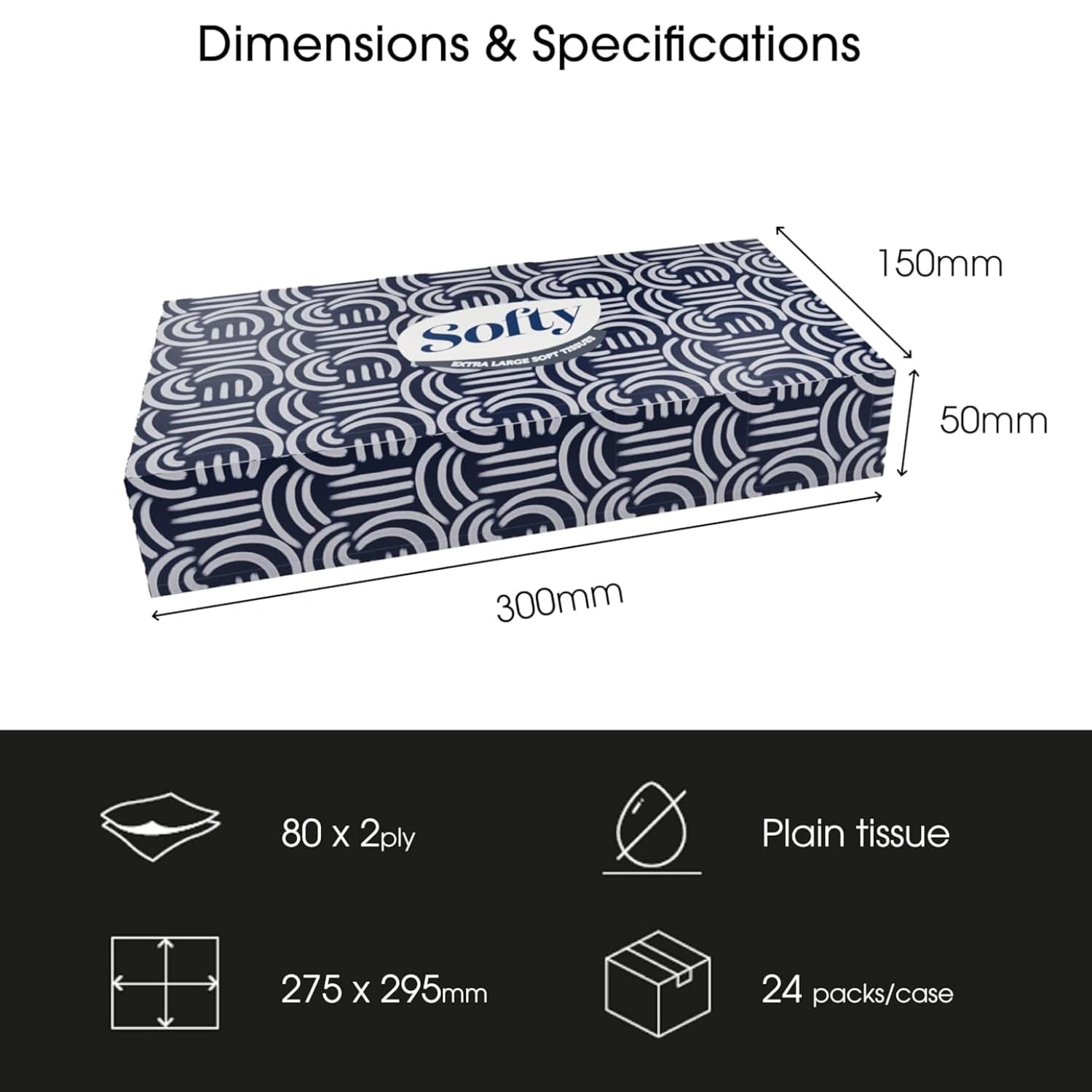 Softy Extra Large Soft Tissues 2 Ply 80 Pack