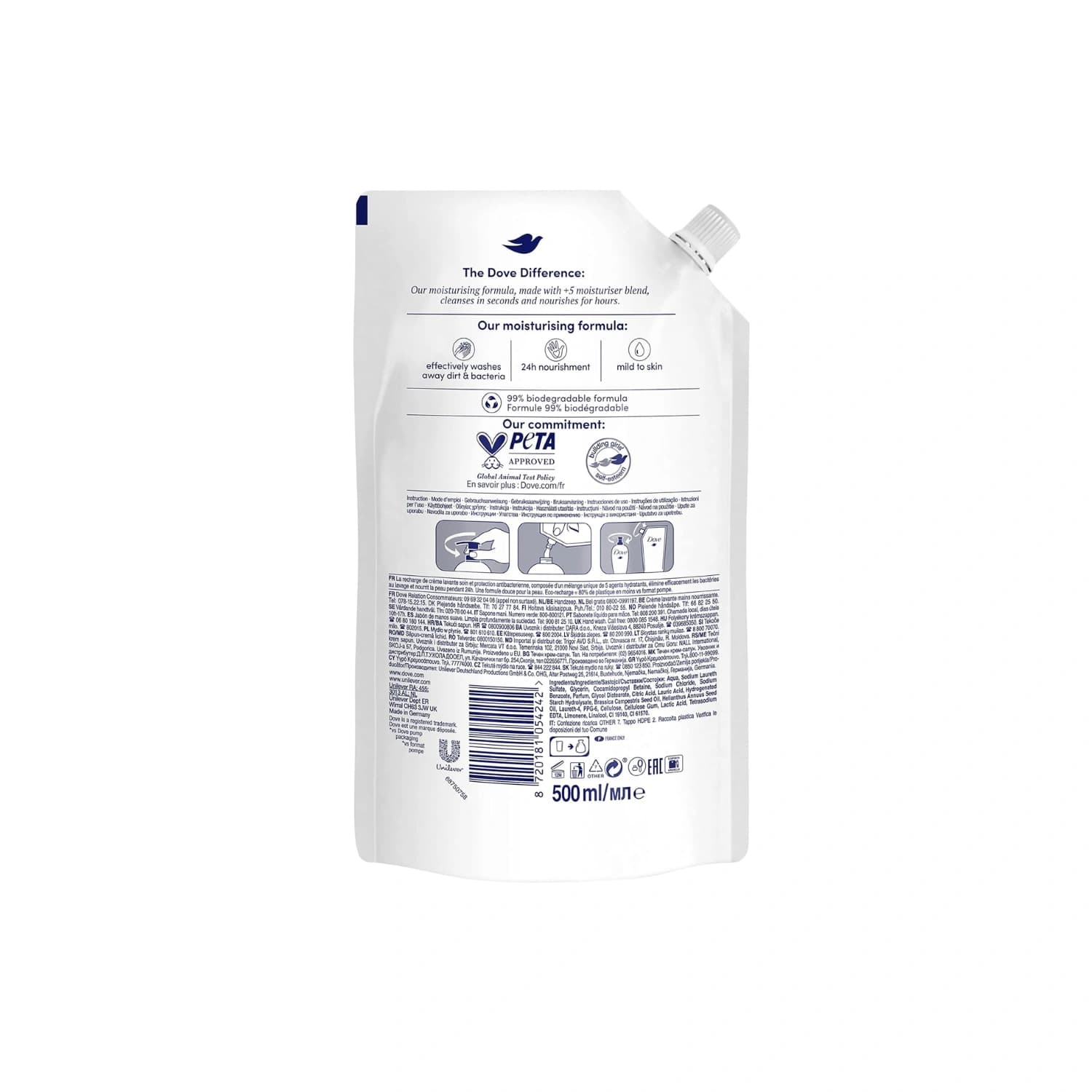 Dove Handwash Refill Pouch Deep Cleansing 500ml