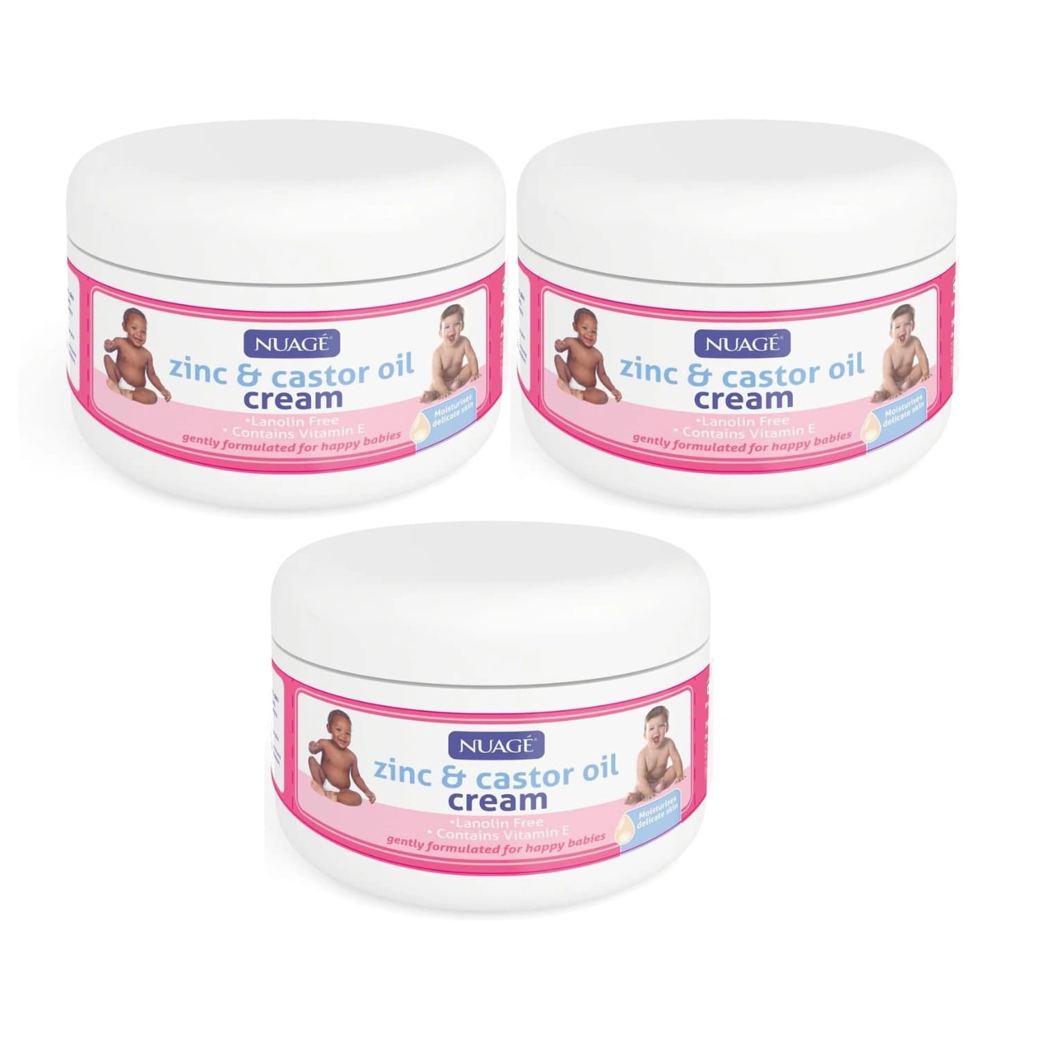 3x Cotton Tree Zinc And Castor Oil Cream For Nappy Rash 200ml