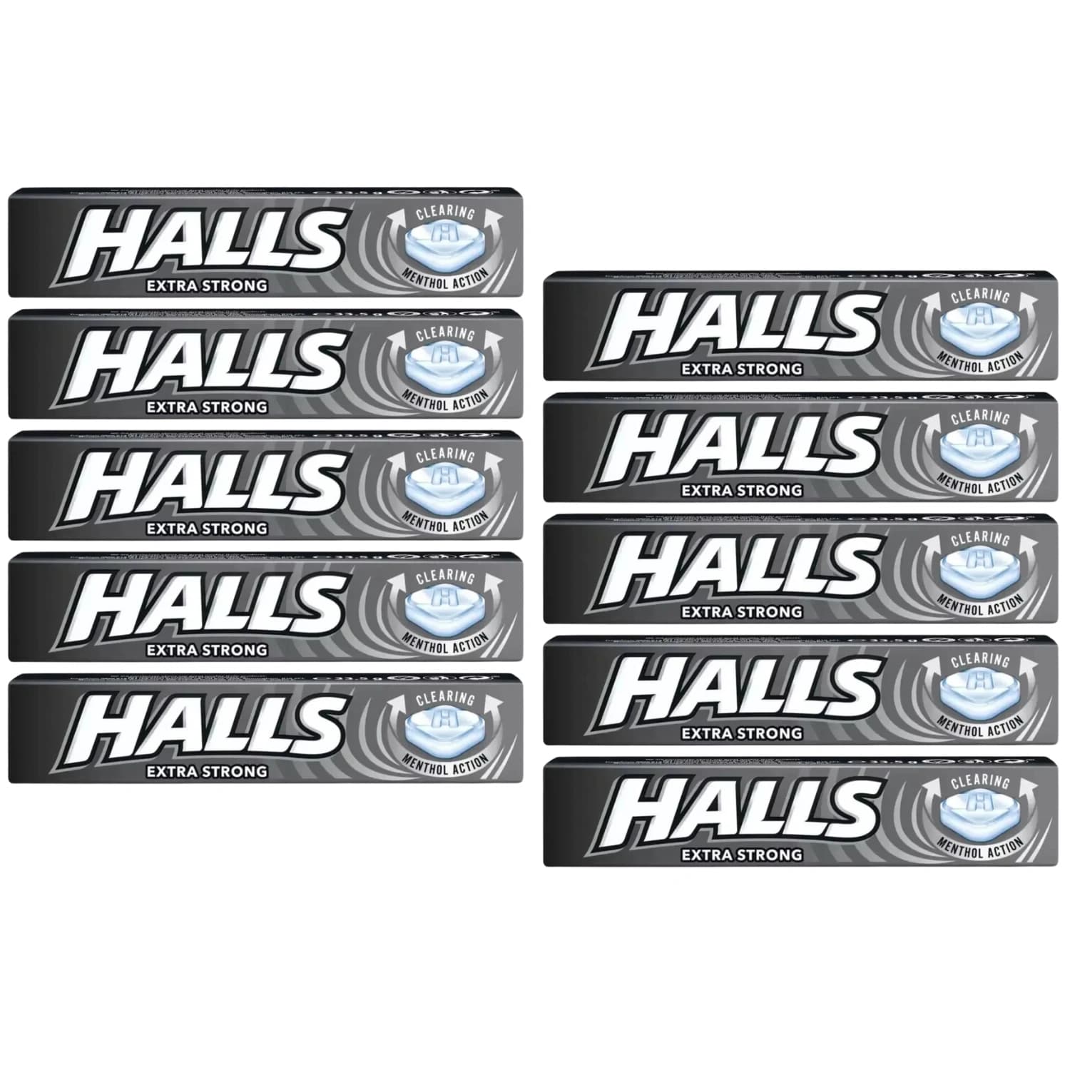 Halls Extra Strong Original Menthol Flavour Vapour Action Sweets - Pack of 10