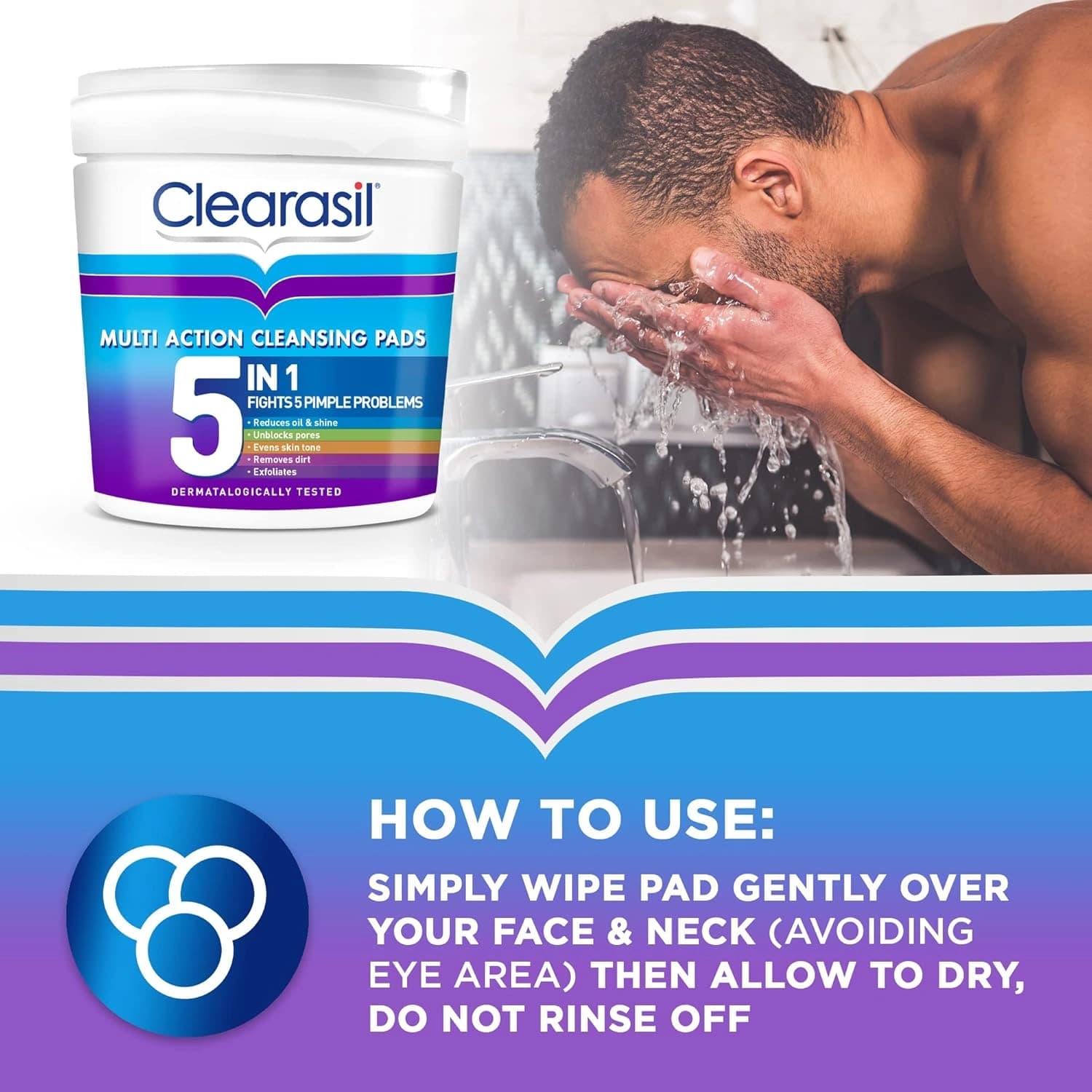 Clearasil 5 In 1 Multi-Action Cleansing 65 Pads