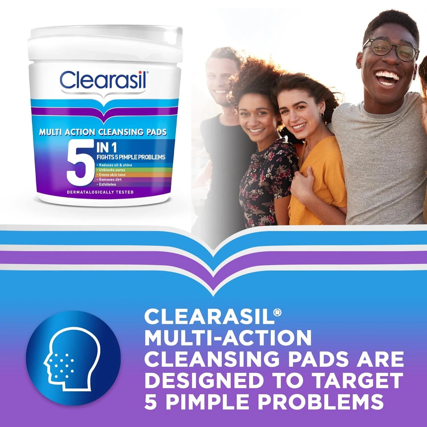 Clearasil 5 In 1 Multi-Action Cleansing 65 Pads