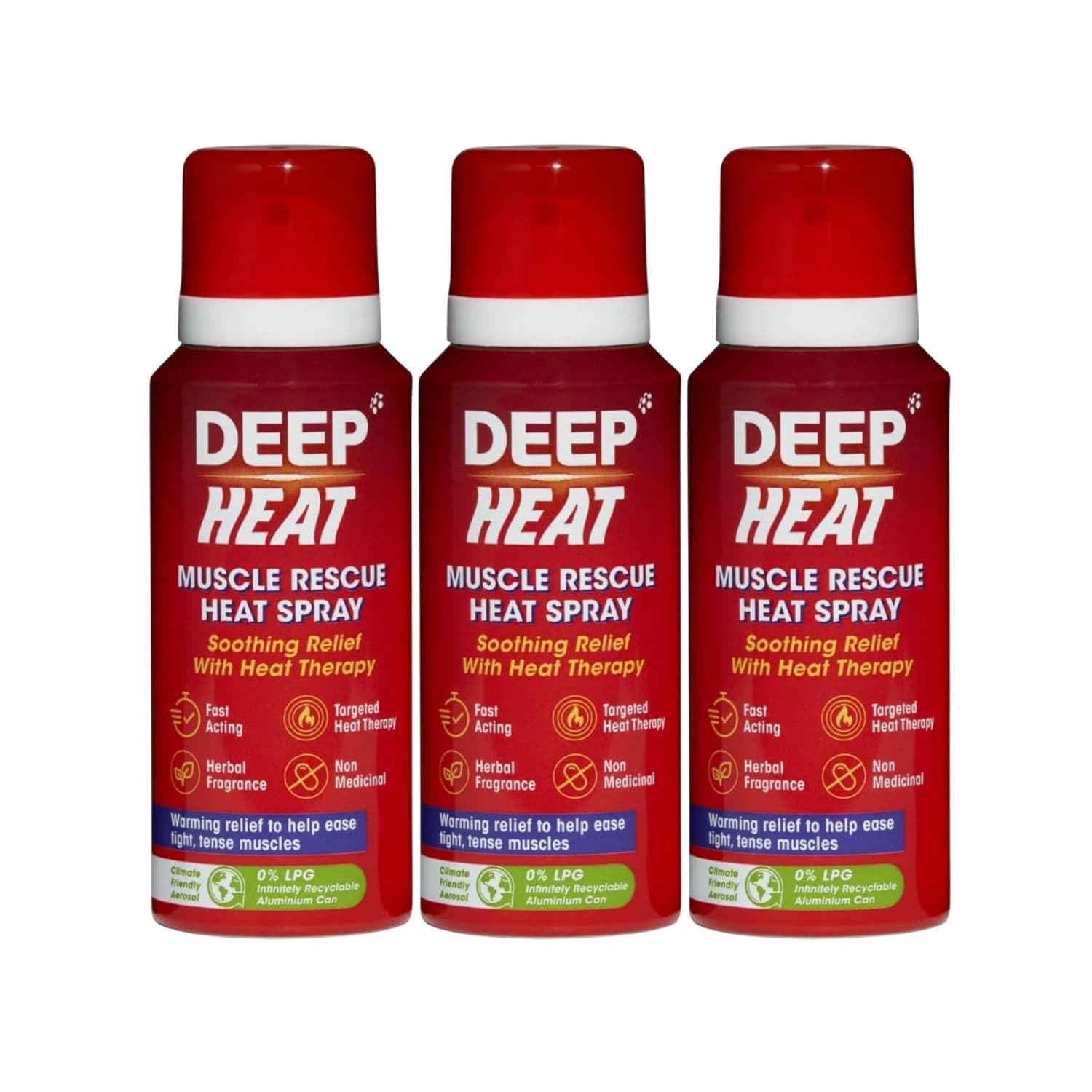 Deep Heat Muscle Rescue Heat Spray 72.5ml - Pack of 3