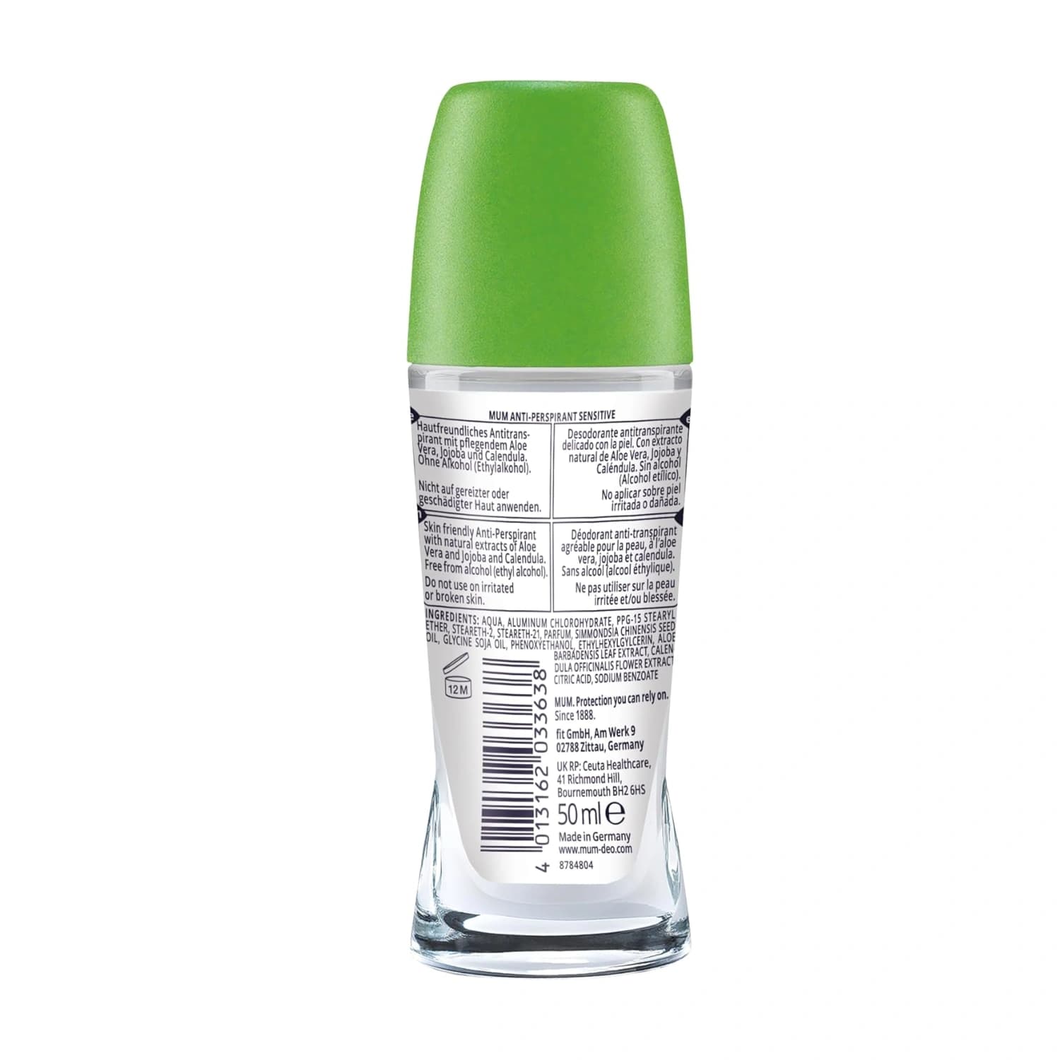 Mum Sensitive Aloe Vera Roll On Deodorant 50ml