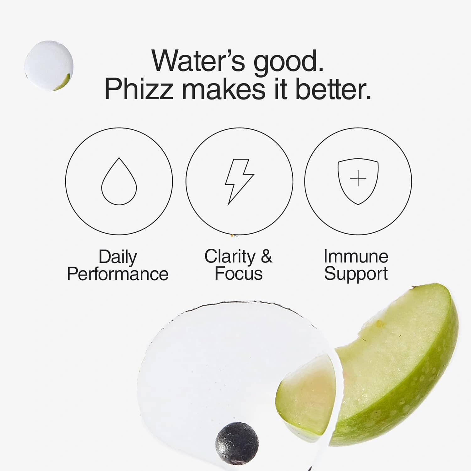 Phizz Apple + Blackcurrant 3in1 Hydration, 20 Tablets