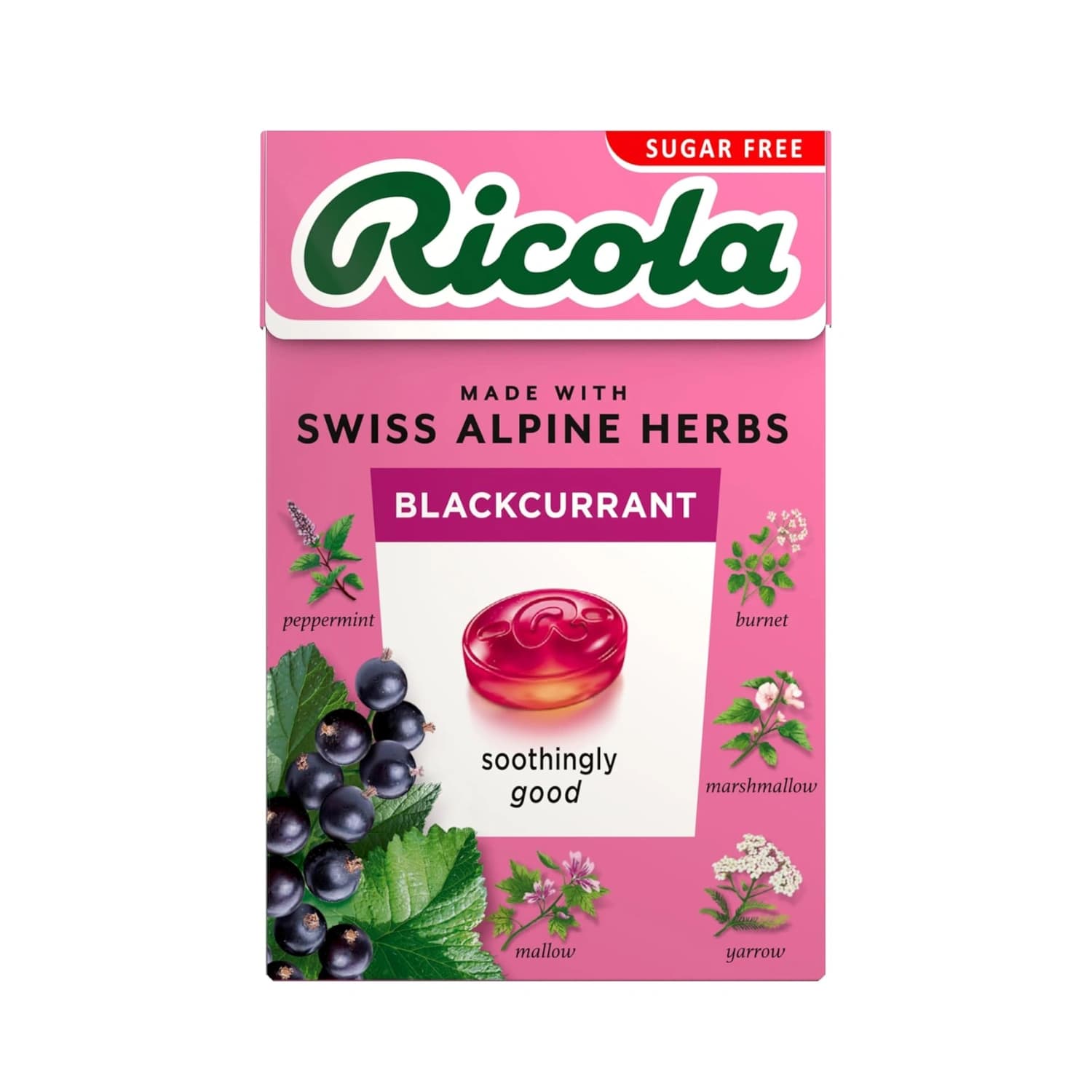 Ricola Blackcurrant Sugar Free Sweets 45g - Pack of 10