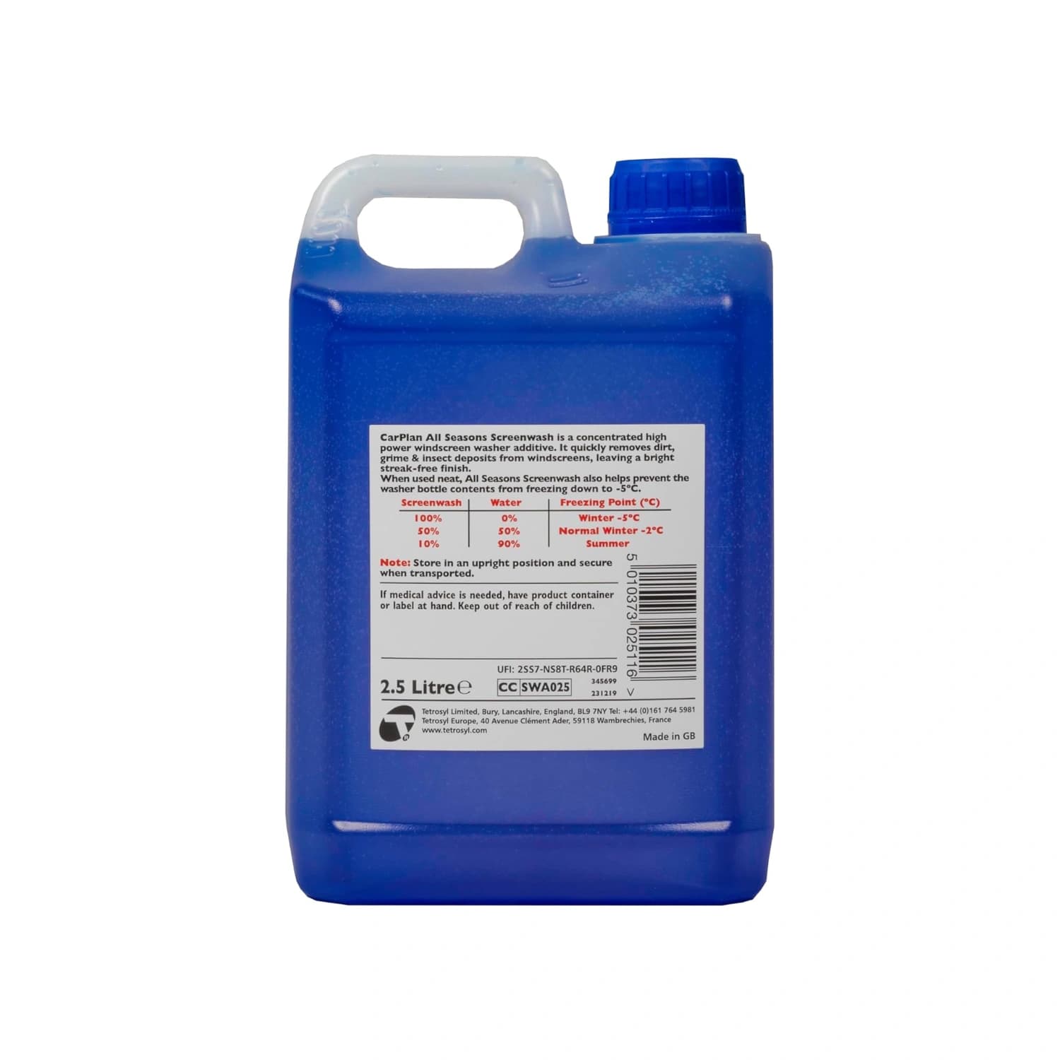 CarPlan All Seasons Screenwash Concentrate 2.5L Litre