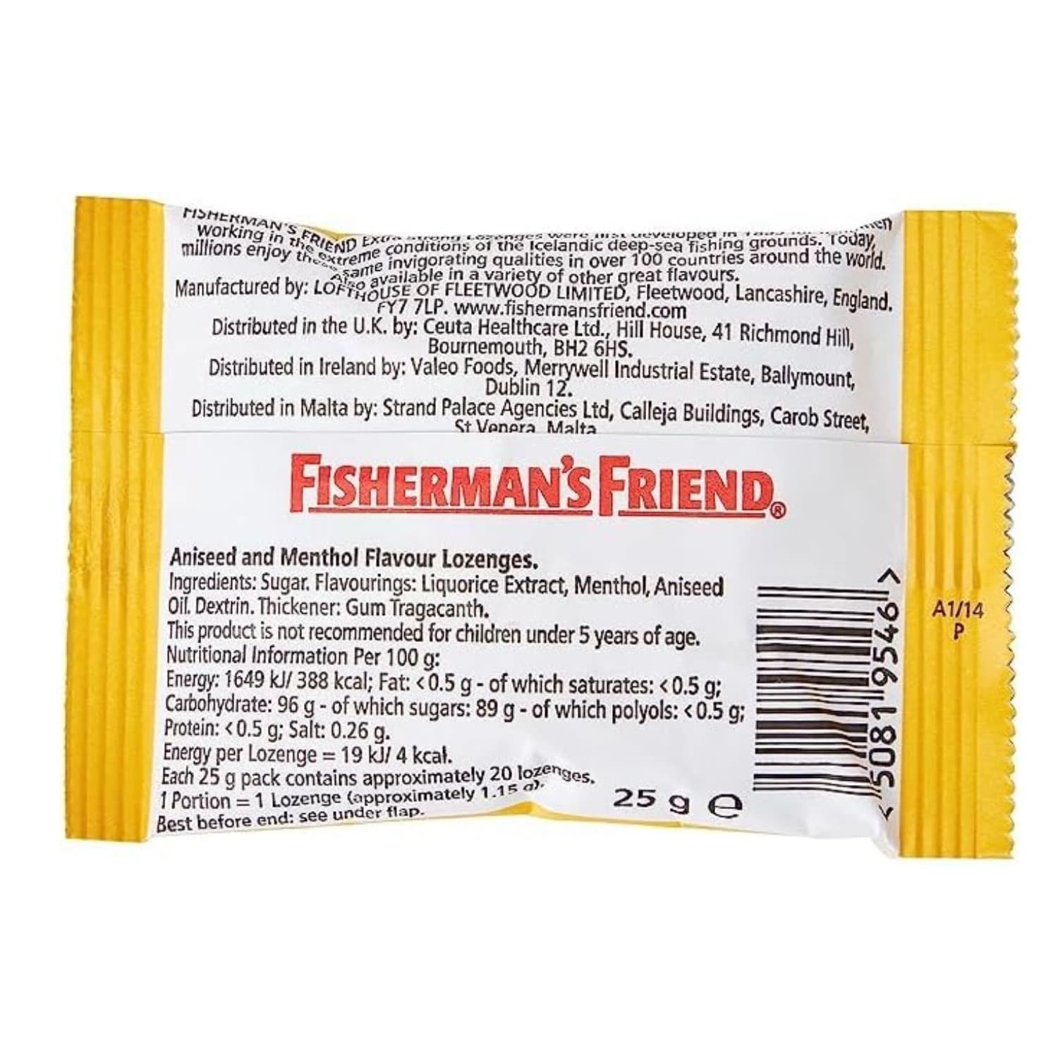 Fisherman's Friend Lozenges Aniseed 25g - Pack 0f 24