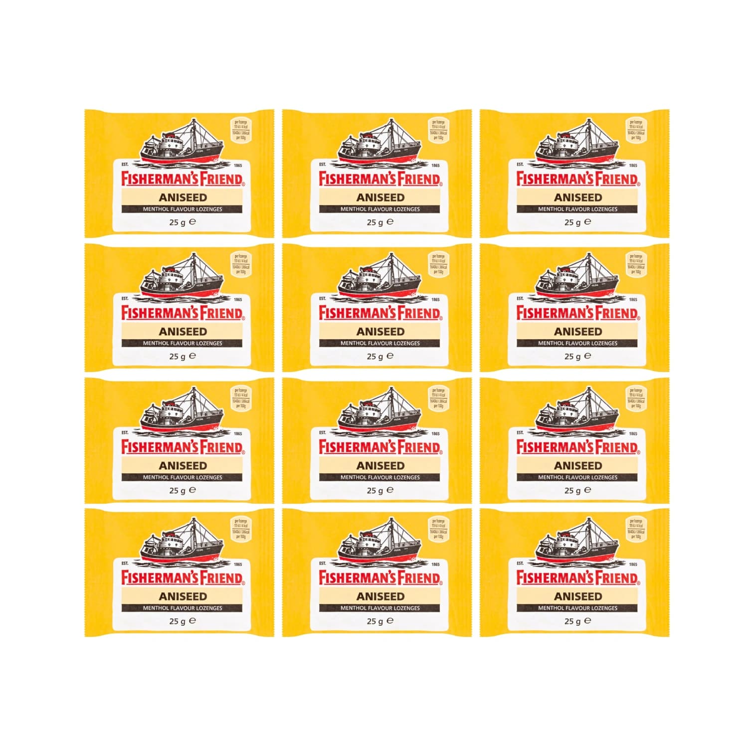 Fisherman's Friend Lozenges Aniseed 25g - Pack 0f 12