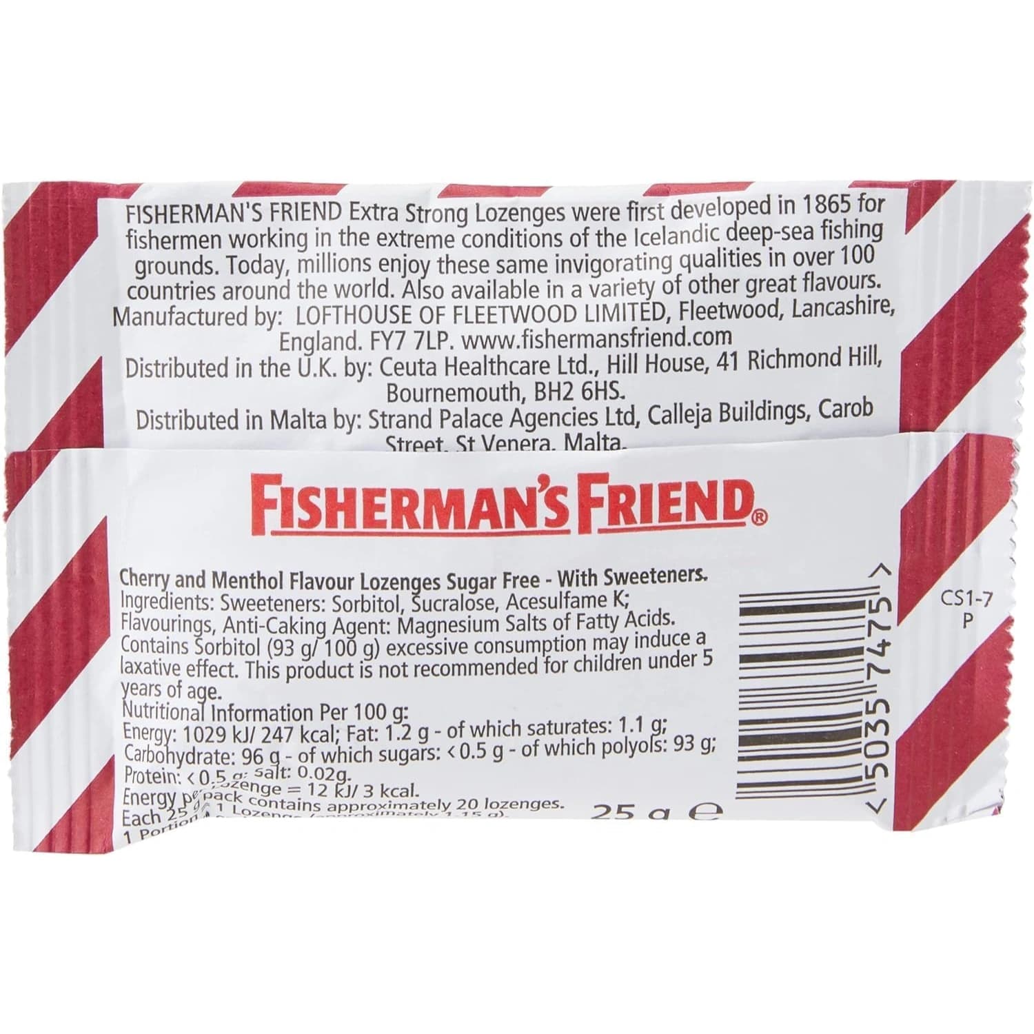 Fisherman's Friend Lozenges Cherry Menthol 25g - Pack of 24