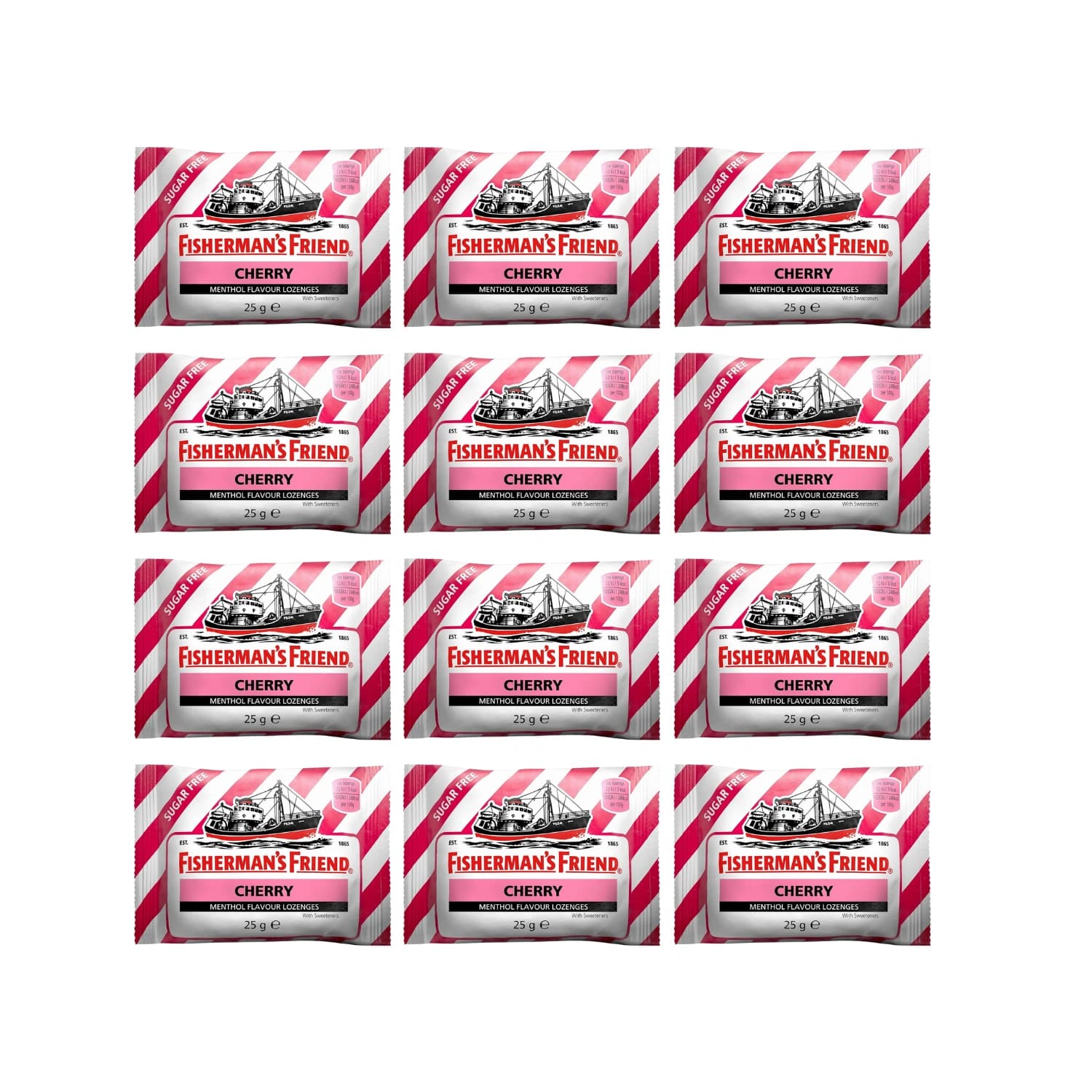Fisherman's Friend Lozenges Cherry Menthol 25g - Pack of 12