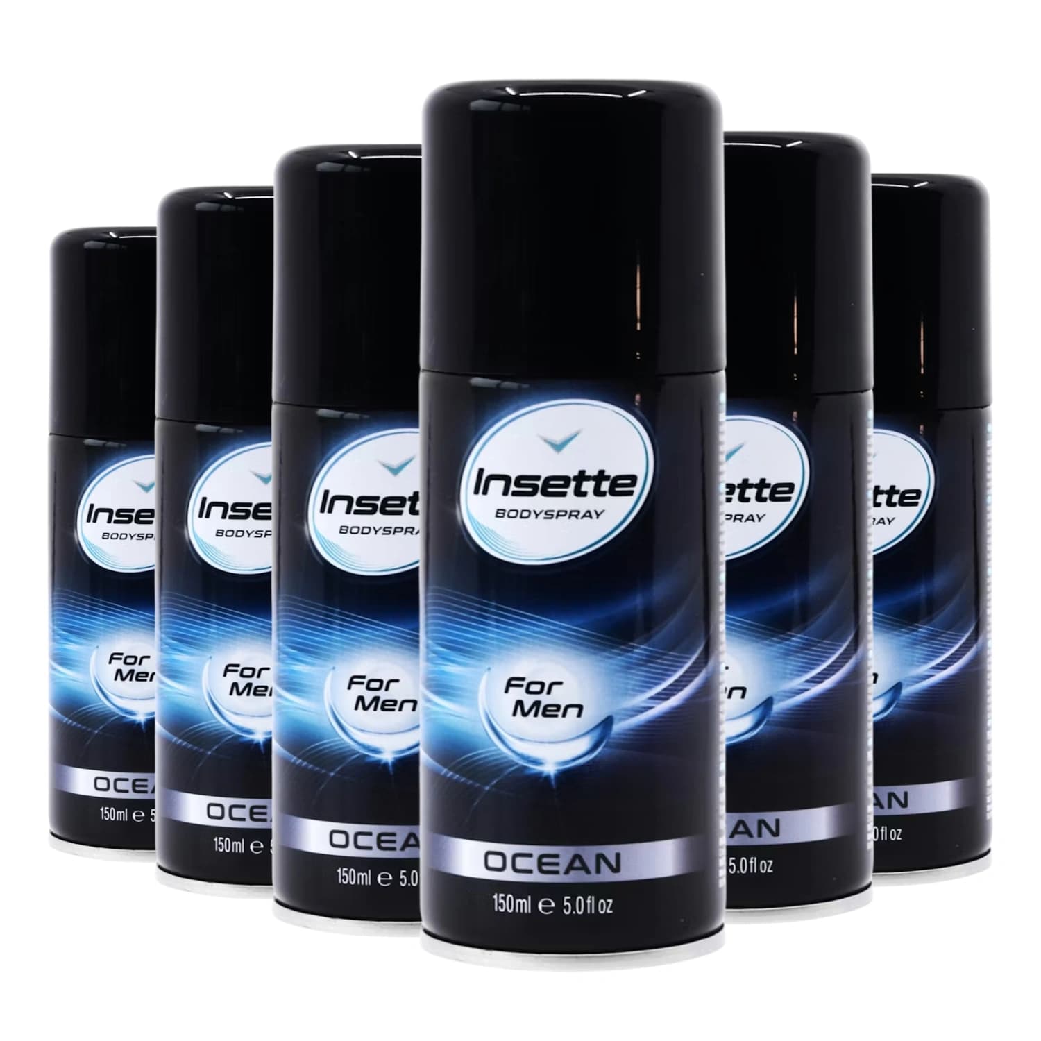 Insette Mens Deodorant Body Spray Ocean 150ml - Pack of 6