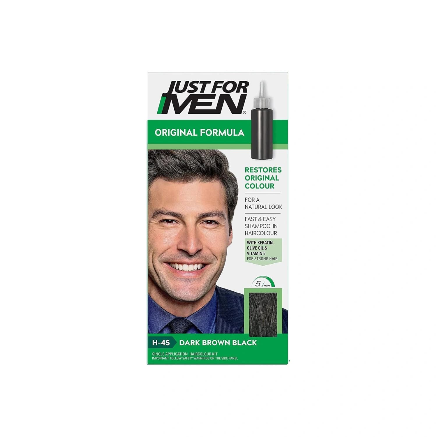 Just For Men Original Formula H-45 Dark Brown Black Hair Dye (Pack of 3)