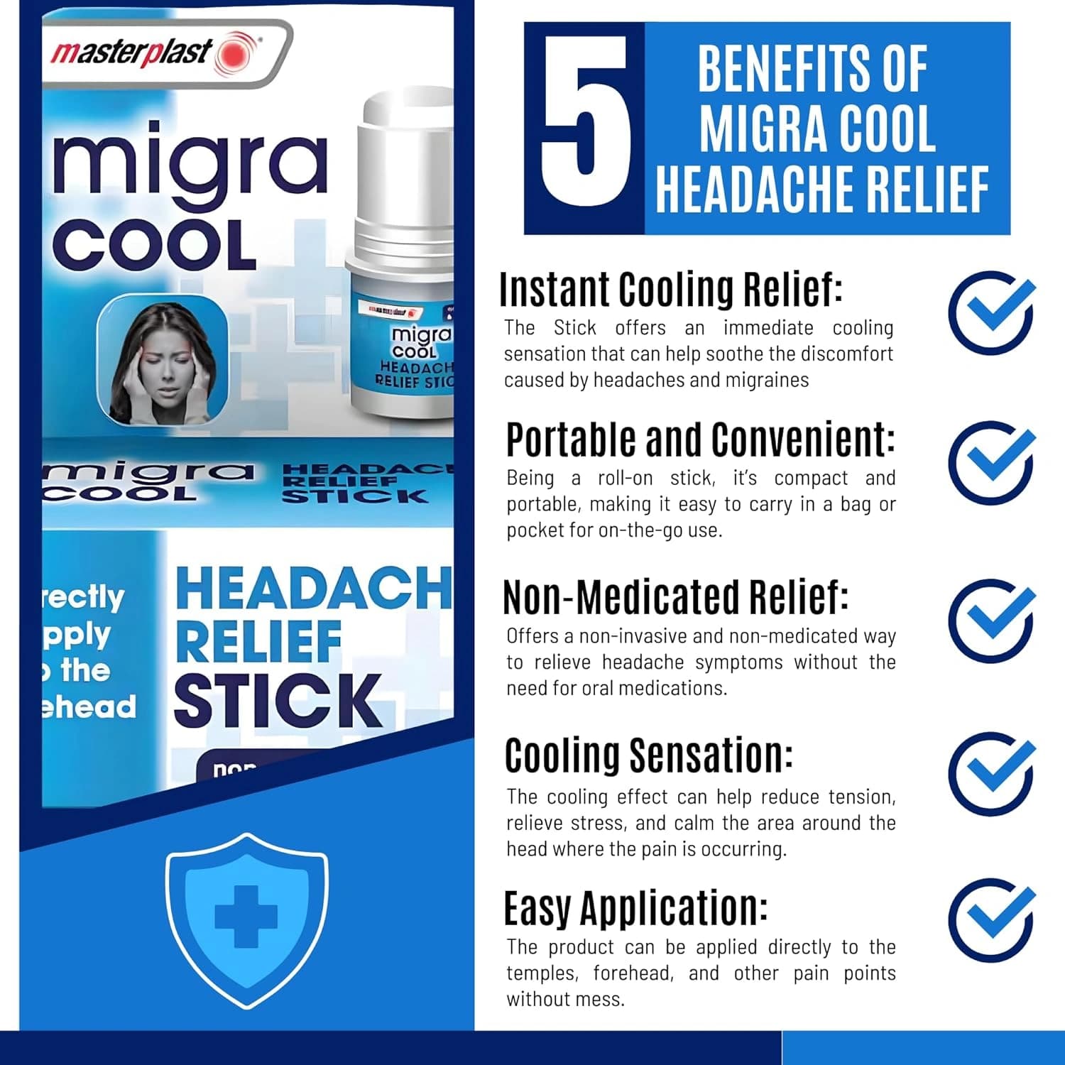 Masterplast Migracool Headache Relief Stick 3.6g