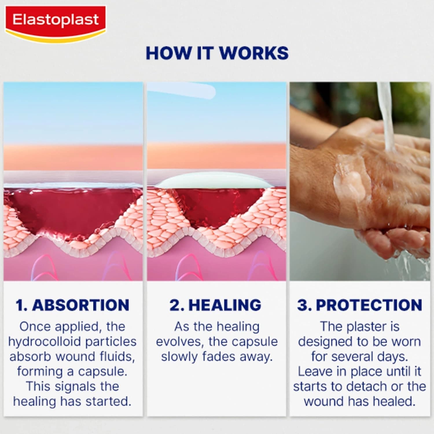 Elastoplast Second Skin Protection Faster Healing XL Dressings 3 Pack