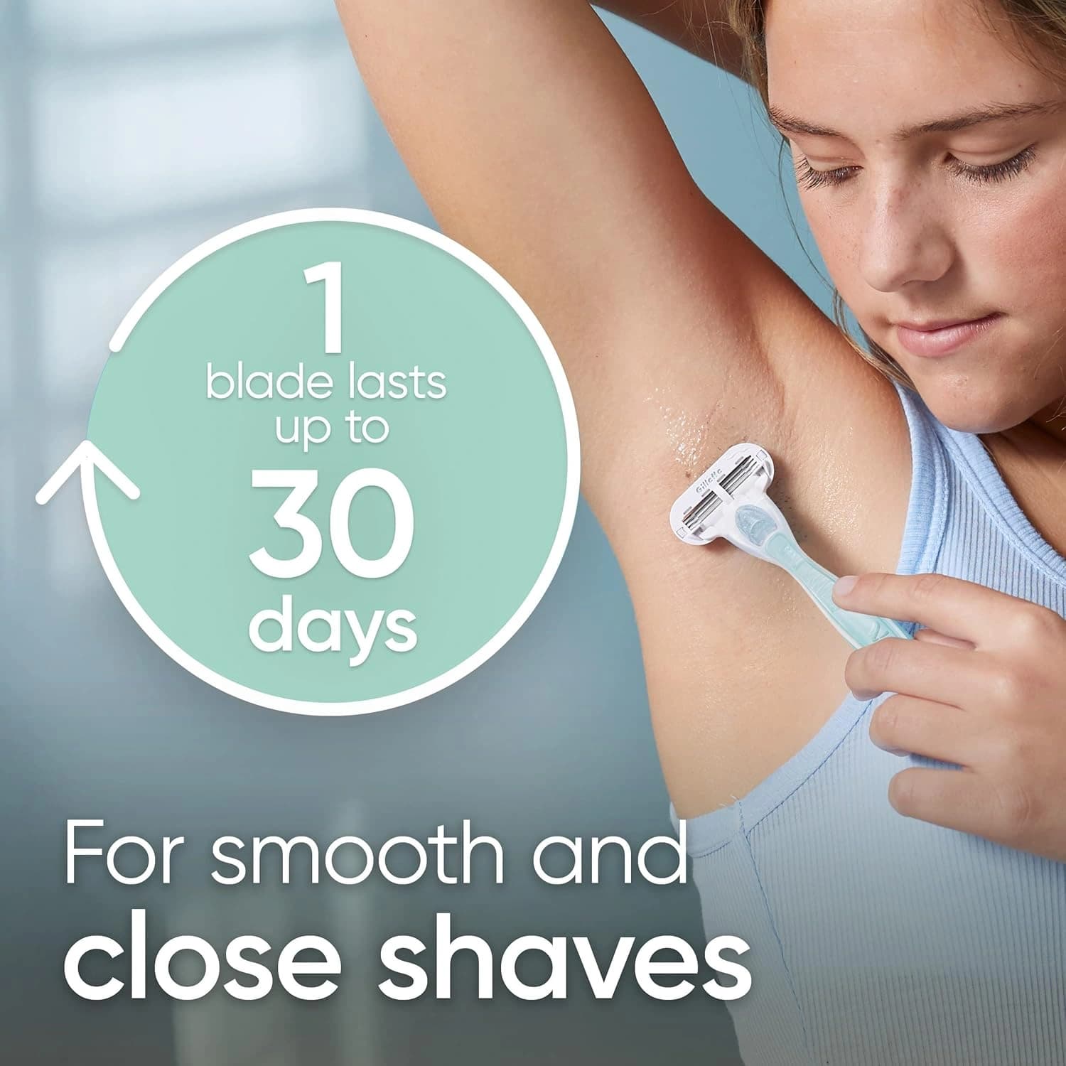 Gillette Venus Smooth Sensitive Women's Shaver with 2 Razor Blades
