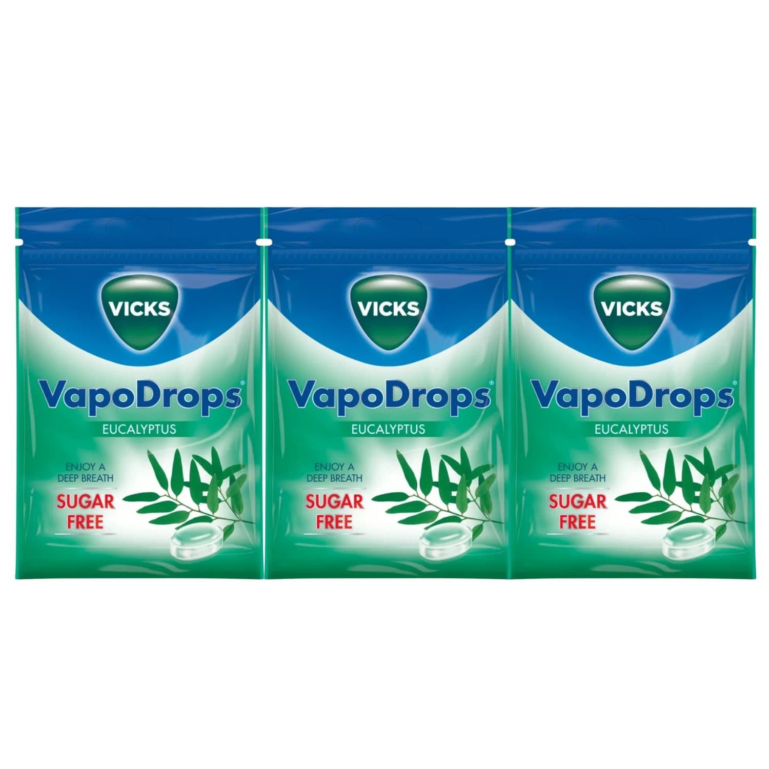 Vicks Vapodrops Sugar-Free Eucalyptus 72g - Pack of 3