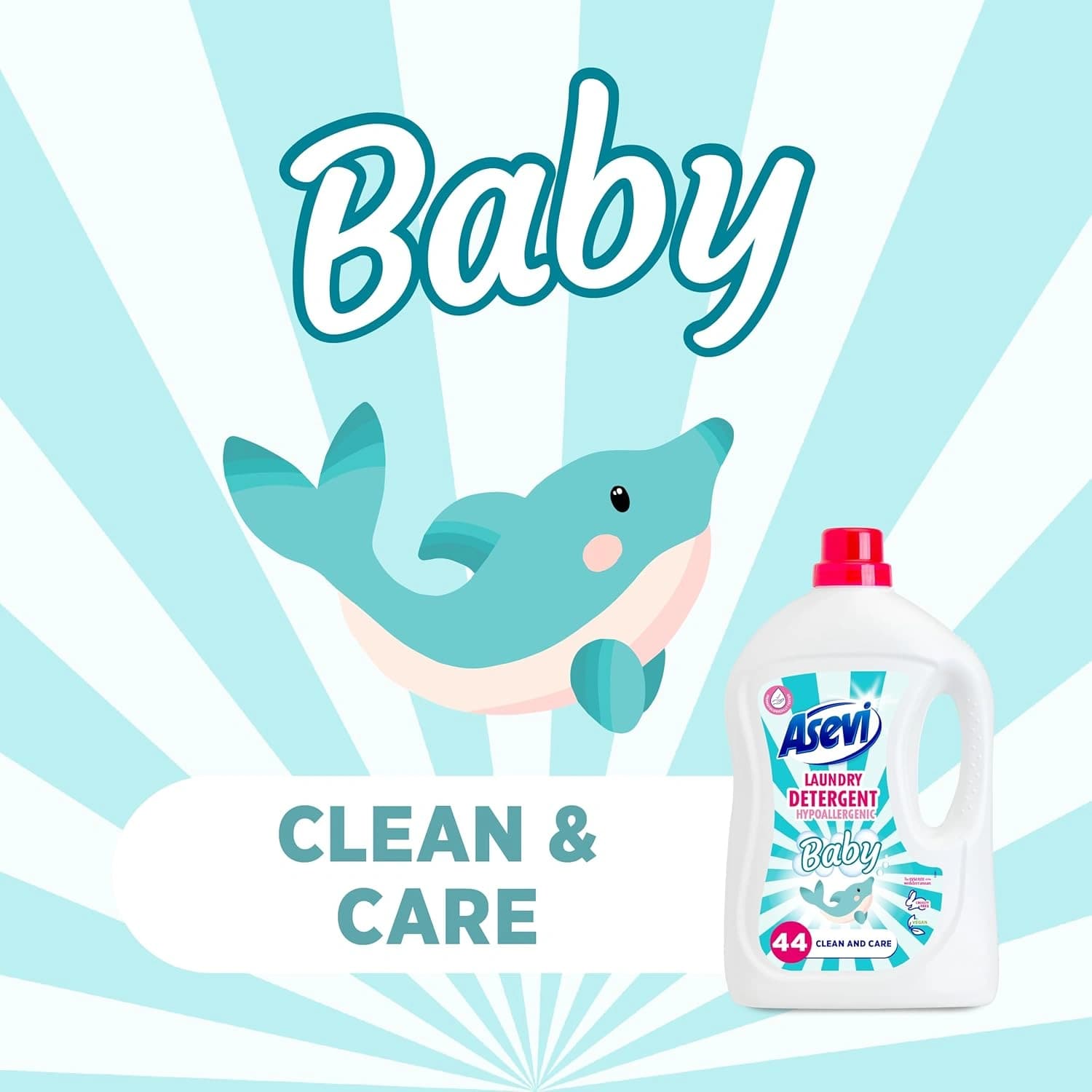 Asevi Laundry Liquid Detergent 2376ml, 44 Washes, Baby
