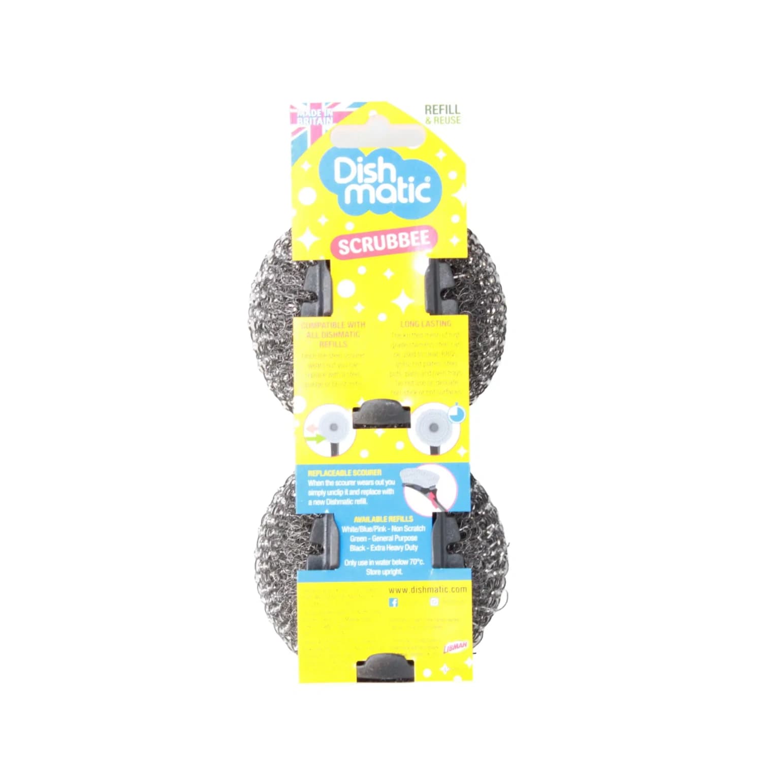 Dishmatic Scrubbee Head Refills for Cleaning - 2pk