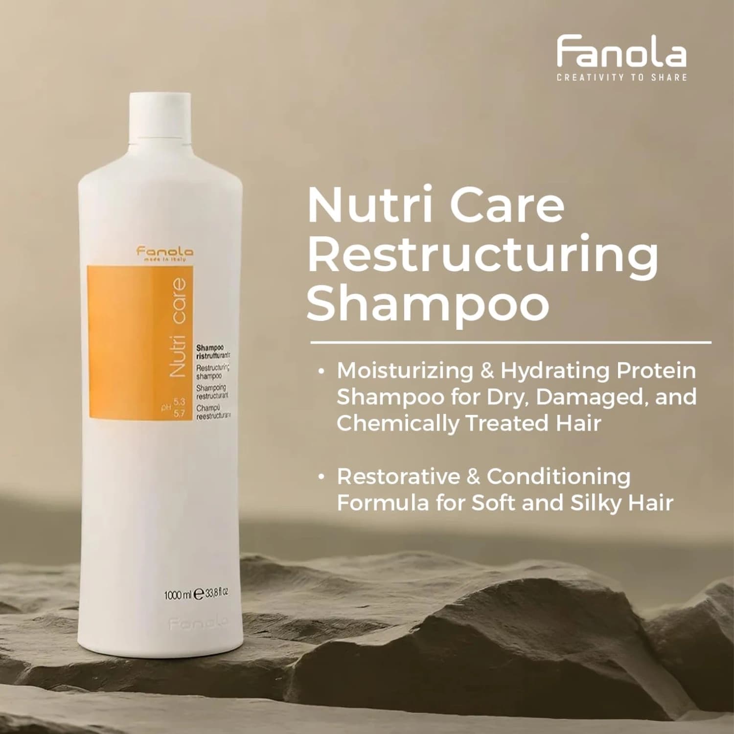 Fanola Nourishing Restructuring Shampoo For Dry And Brittle Hair 1000ml