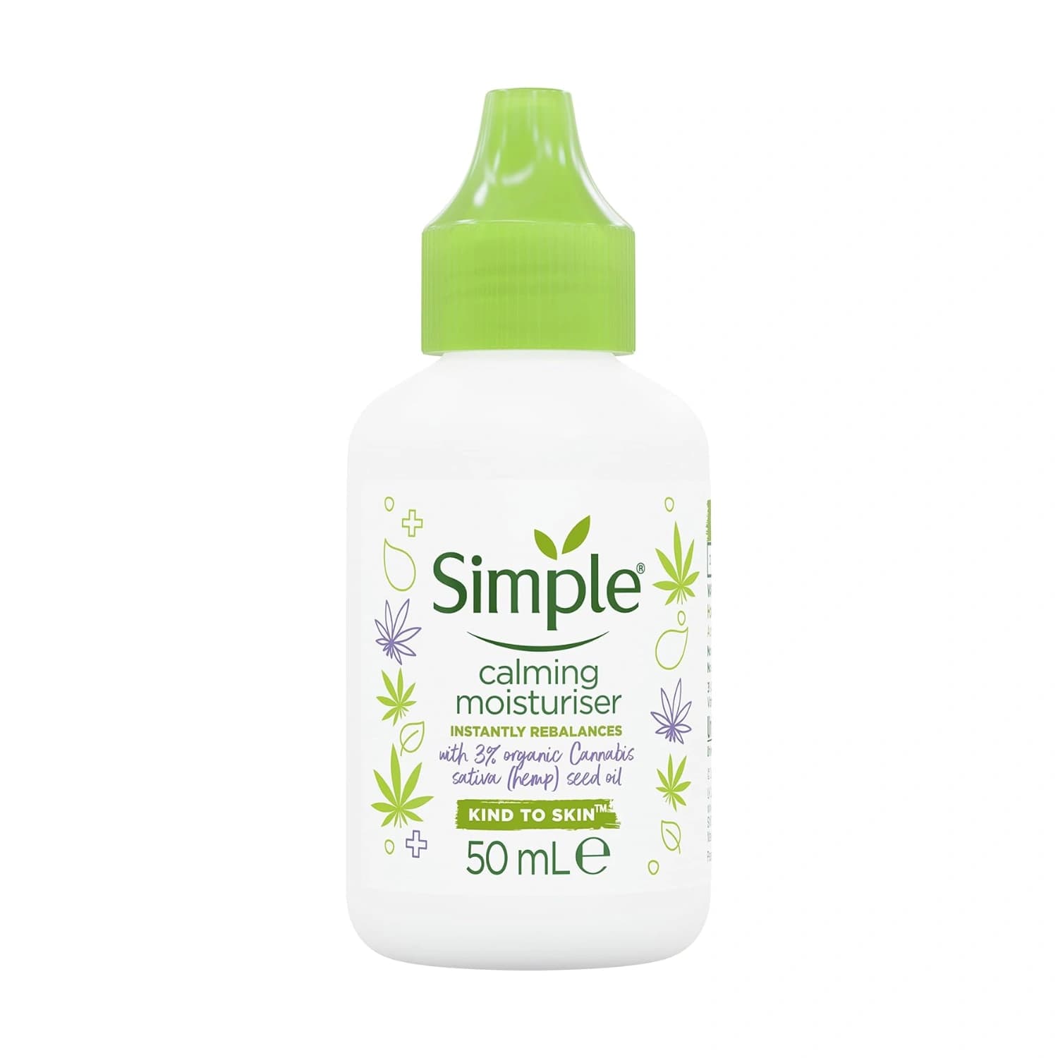 Simple Hemp Calming Moisturiser Facial Skin Cream 50ml