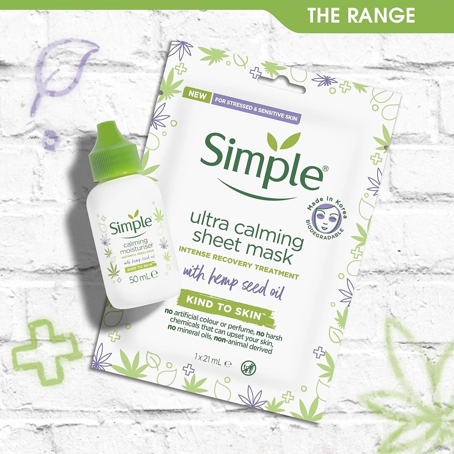 Simple Hemp Calming Moisturiser Facial Skin Cream 50ml