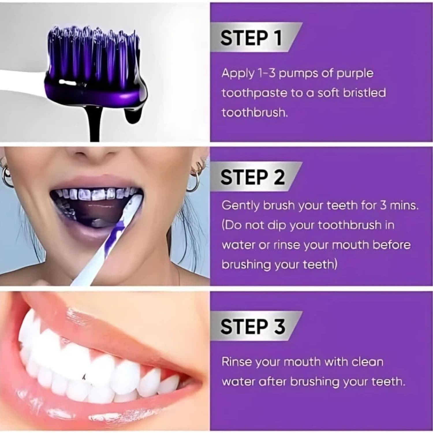 XOC Purple Whitening Toothpaste 100ml + Toothbrush