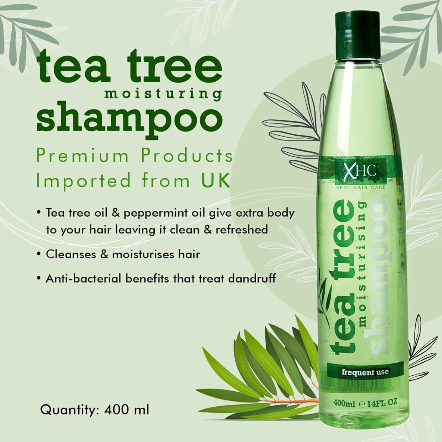 Xpel Tea Tree Moisturising Shampoo 400ml