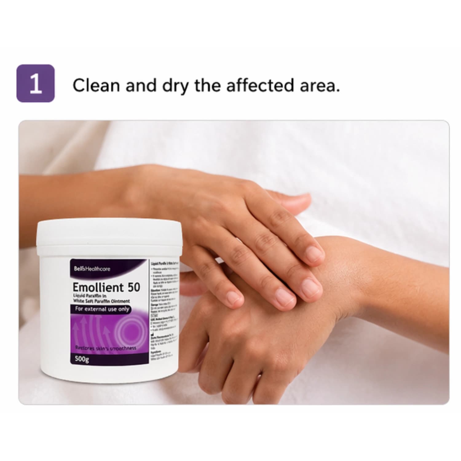 Emollient 50 Liquid Paraffin In White Soft Paraffin Ointment 500g
