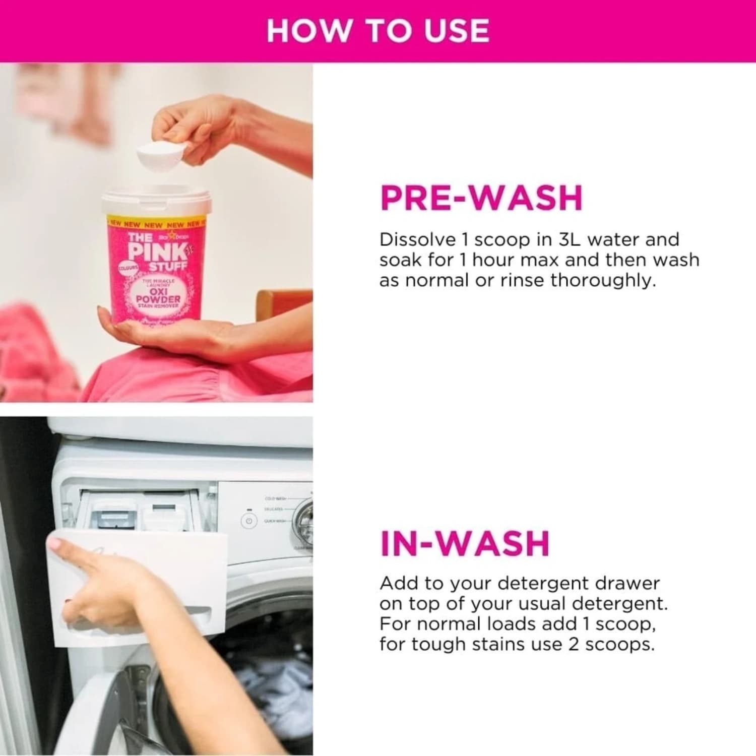 The Pink Stuff Stain Remover Powder for Colours 1kg