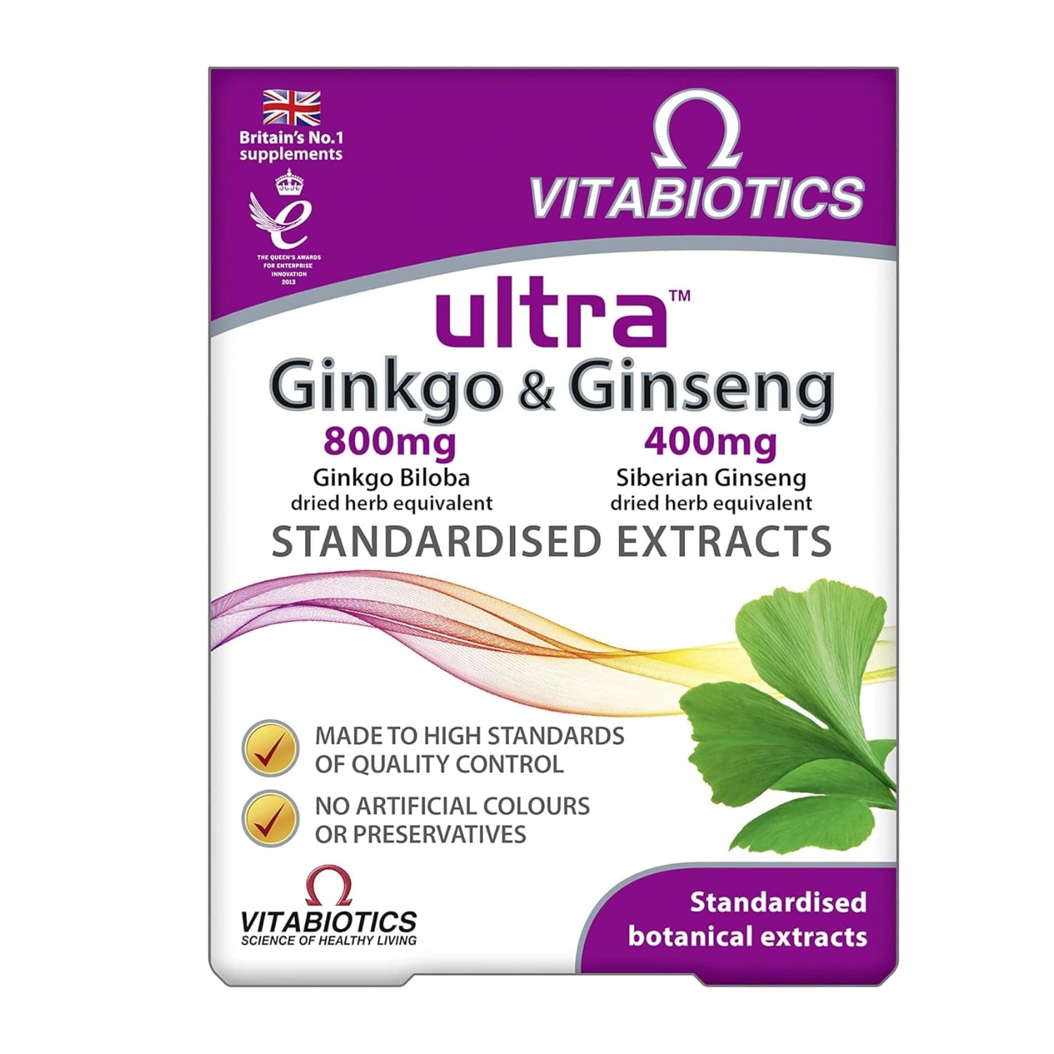 Vitabiotics Ultra Ginkgo and Ginseng Tablets - 60 Tablets
