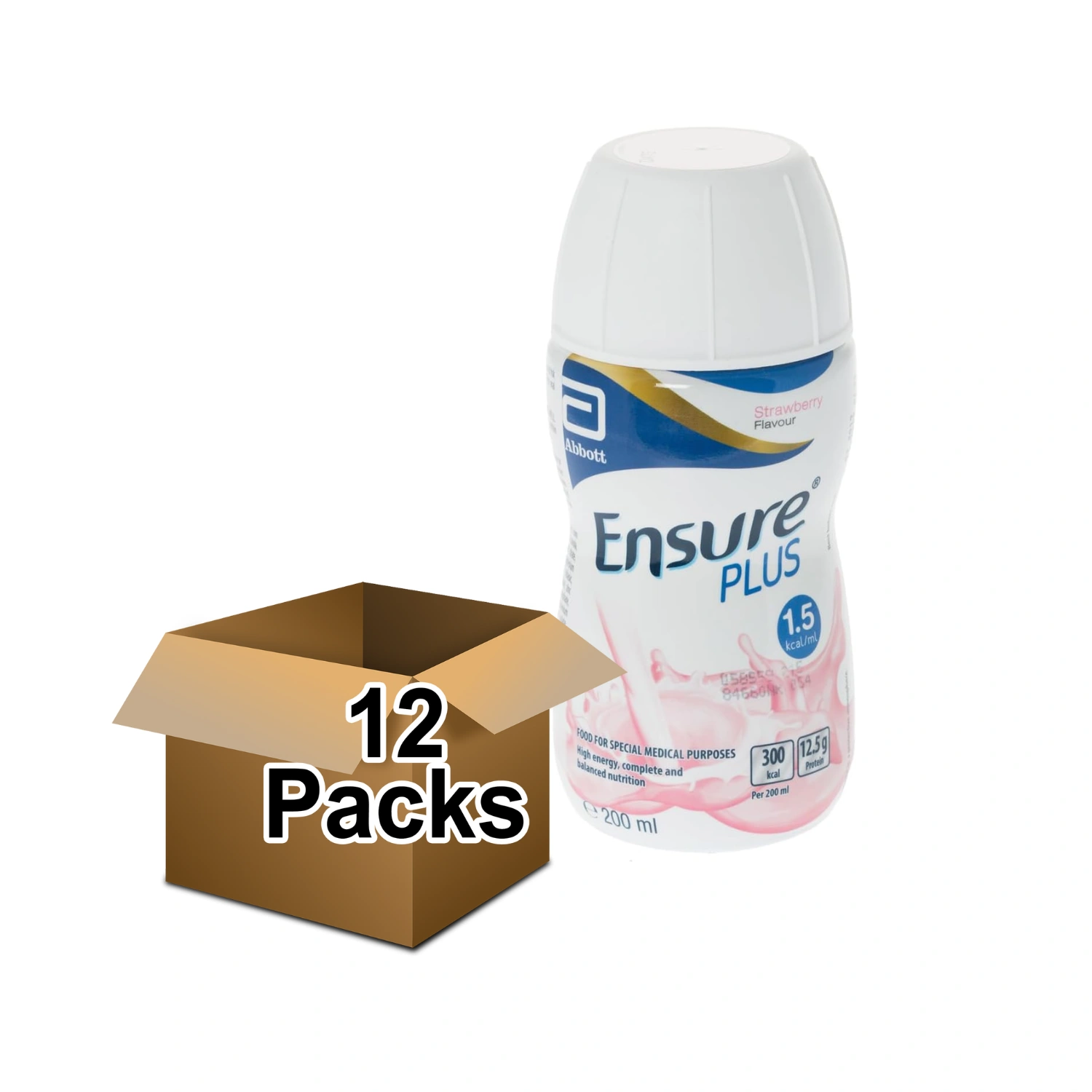 Ensure Plus Strawberry Protein Nutrition Shake 200ml - Pack 12
