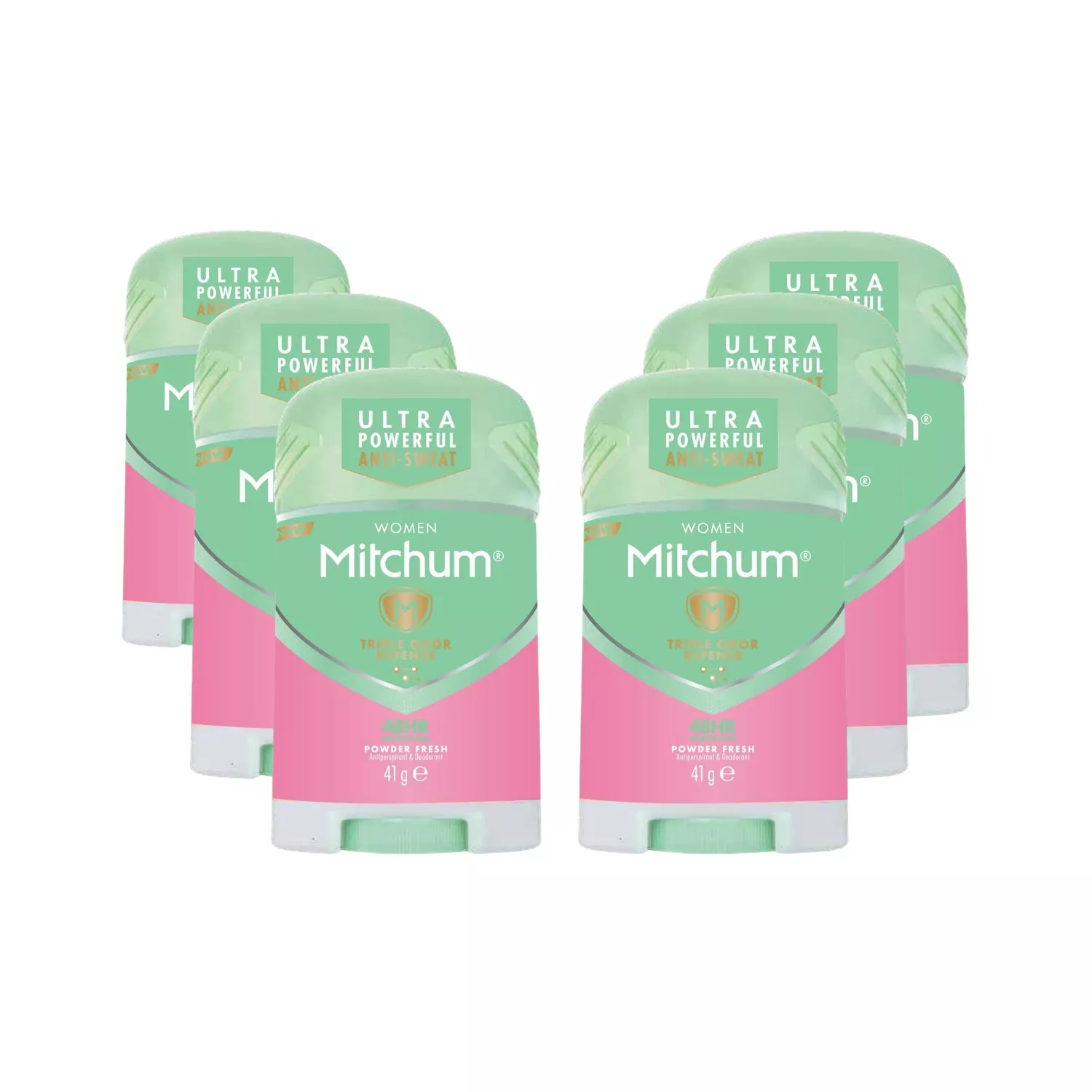 Mitchum Powder Fresh Deodorant Stick 41g - Pack 6