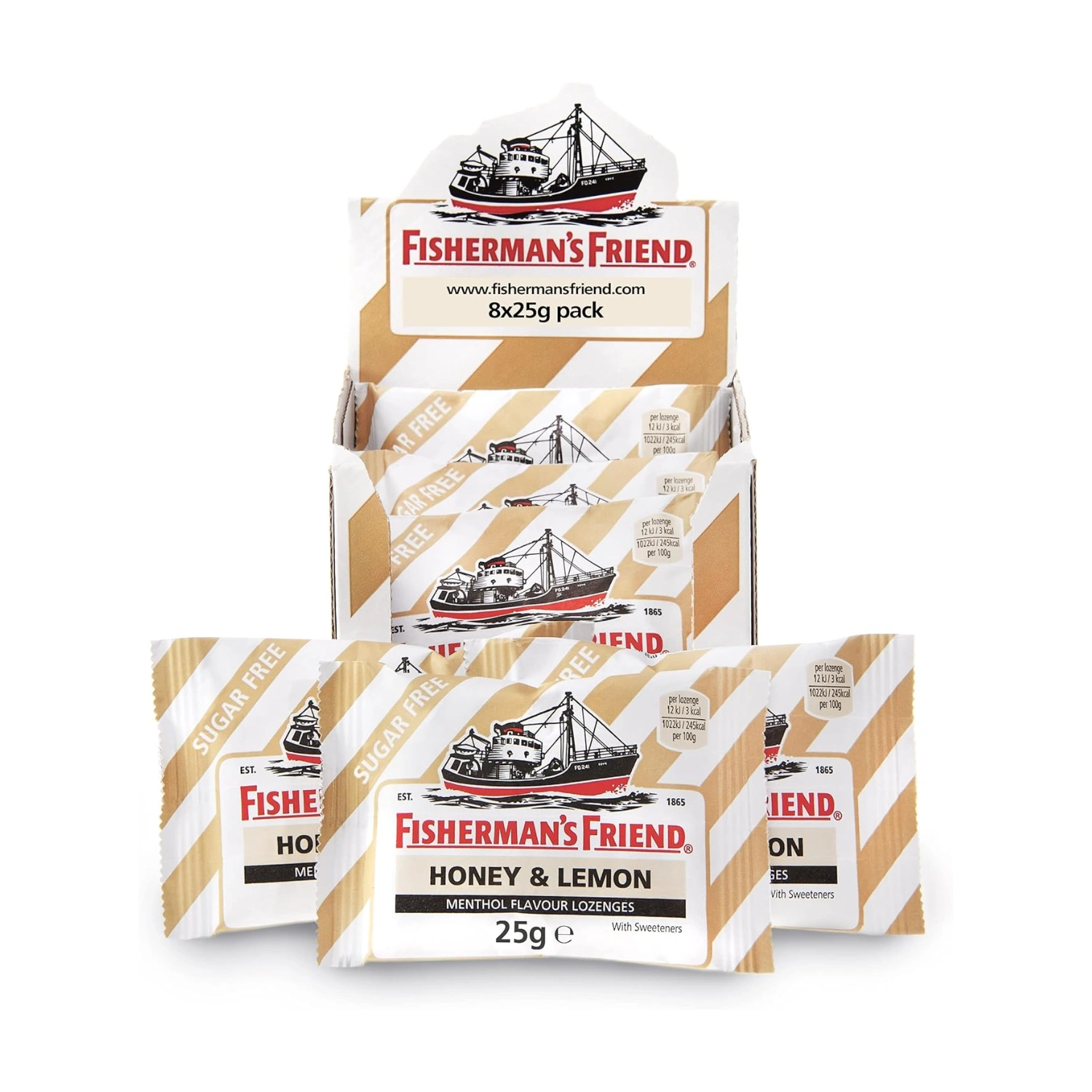 Fisherman’s Friend Honey & Lemon Lozenges, Pack of 8 (25 g)