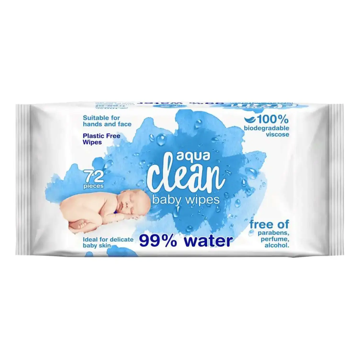 Aqua Clean Baby Wet Wipes - 72 Wipes