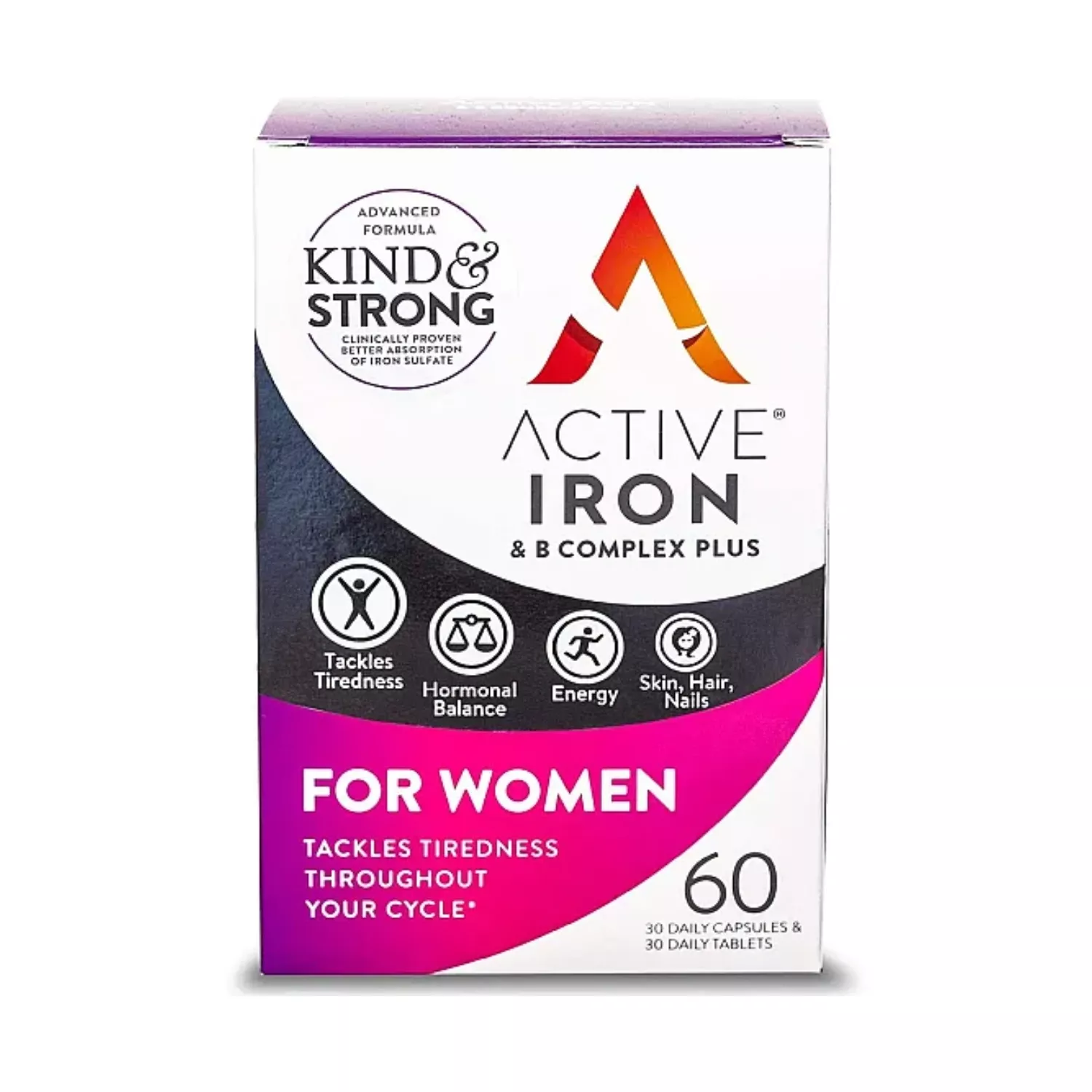 Active Iron For Women - 30 Iron Tablets & 30 Vitamin B Tablets