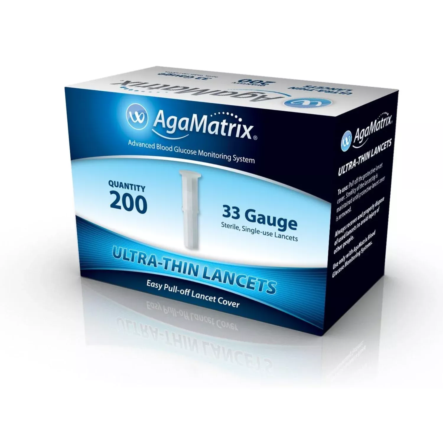 AgaMatrix Ultra-Thin Lancets 33g ’ 200 Lancets