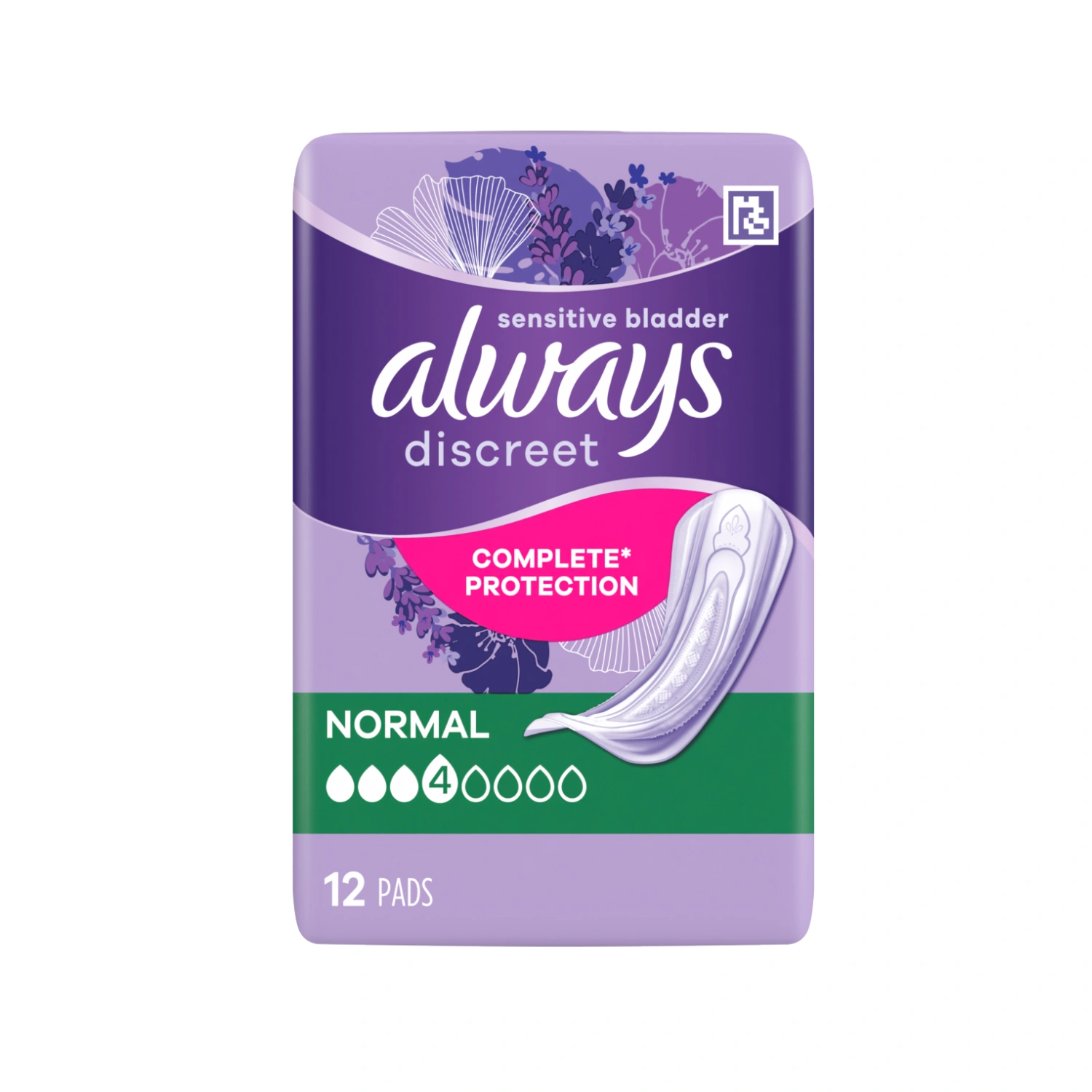 Always Discreet Complete Protection Normal 12 Pads