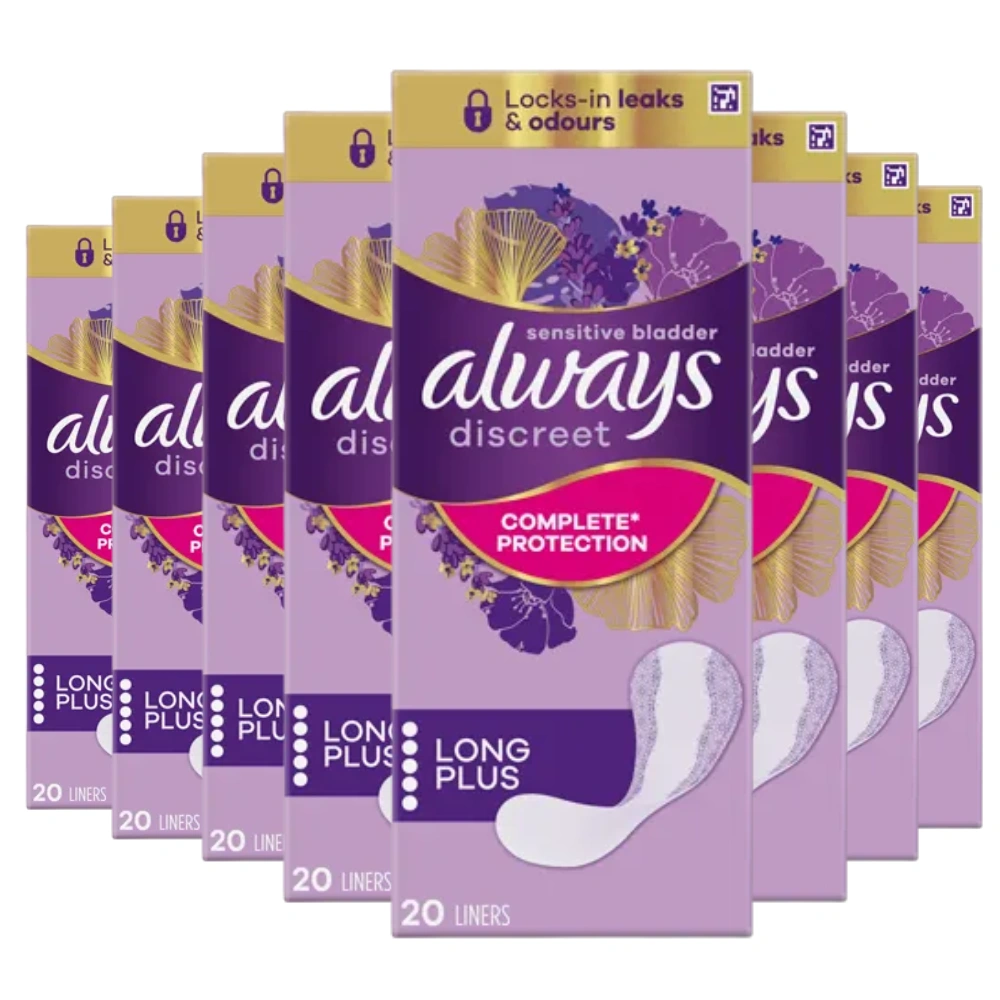8x Always Discreet Incontinence Liners Women 20 Liners