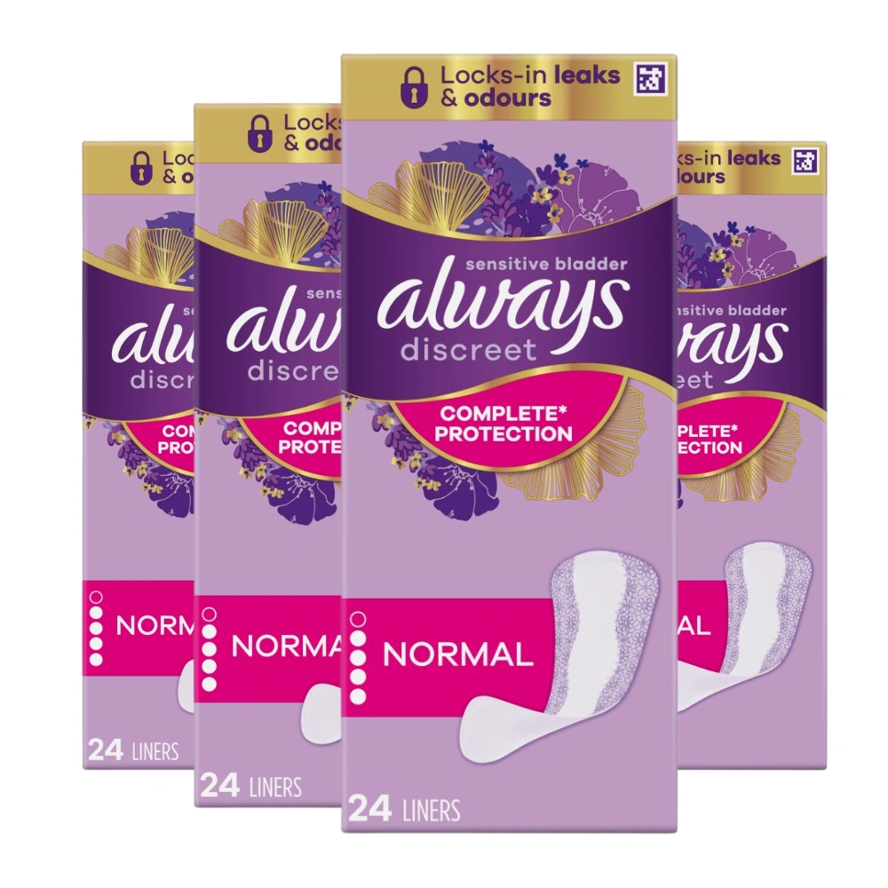 4x Always Discreet Normal 24 Liners