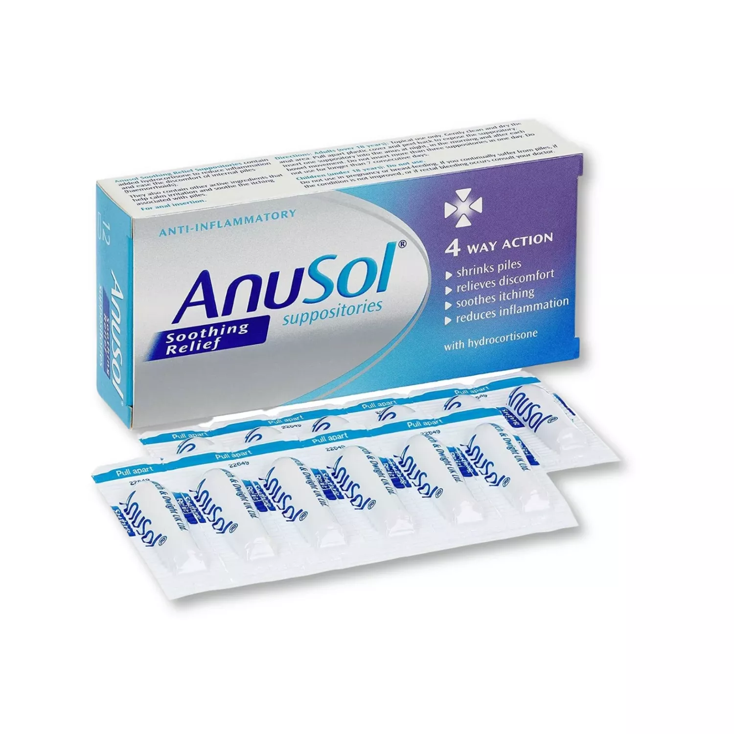 Anusol Soothing Relief Suppositories 12 Pieces