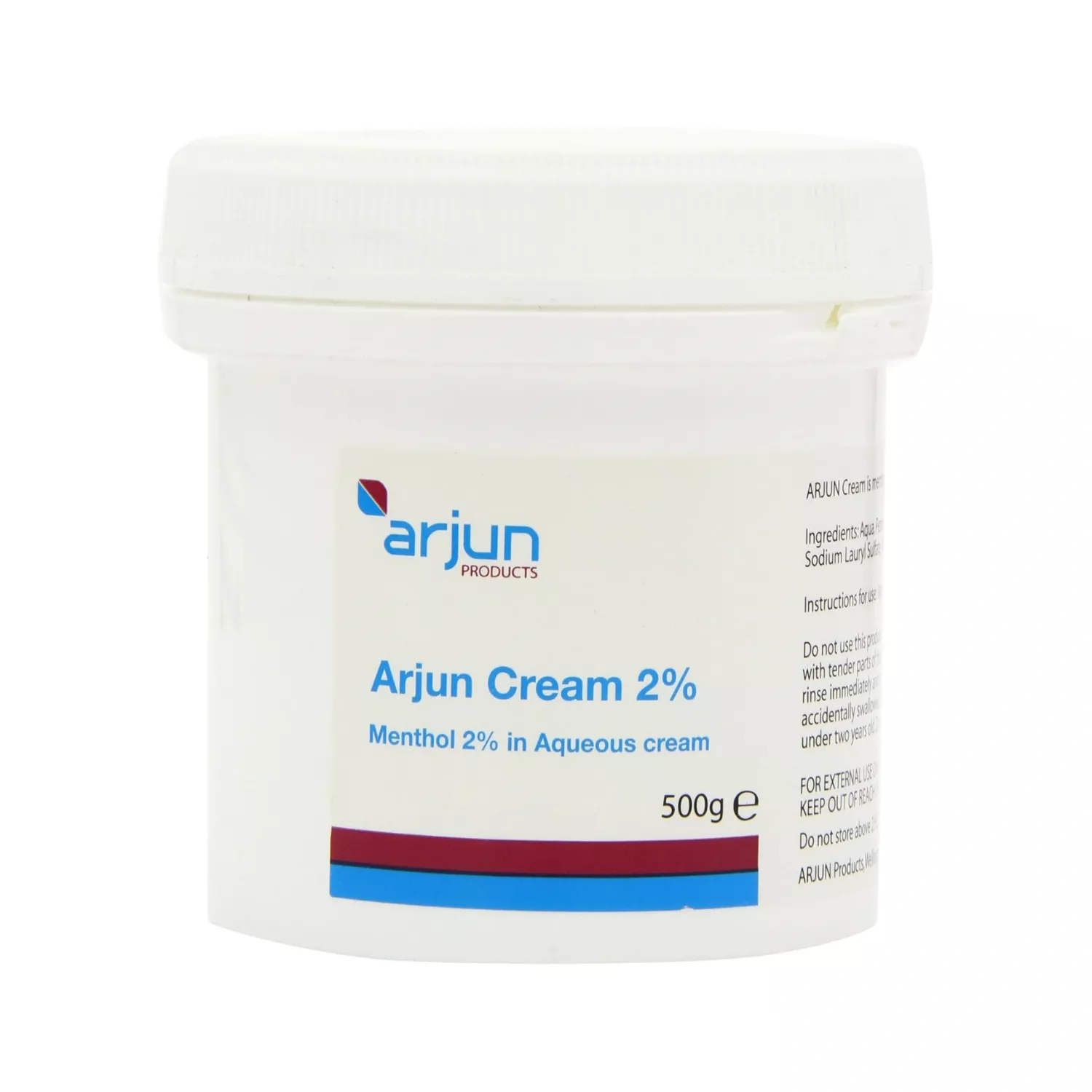 Arjun 2% Menthol Aqueous Cream 500g